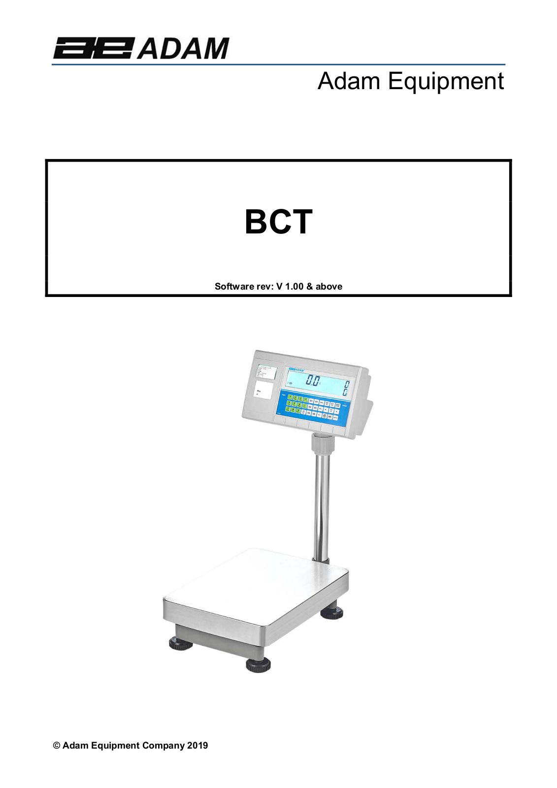 Adam Equipment BCT165a, BCT330a, BCT130a, BCT65a, BCT35a Instruction Manual