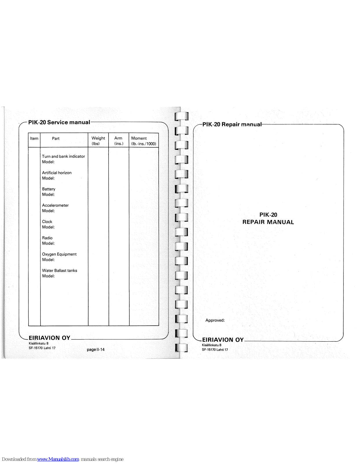 Eiri-Avion PIK-20 Repair Manual