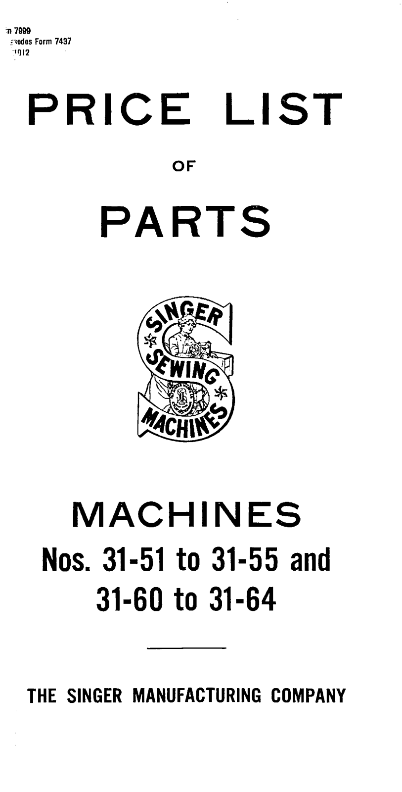 Singer 31-51, 31-52, 31-53, 31-54, 31-55 User Manual