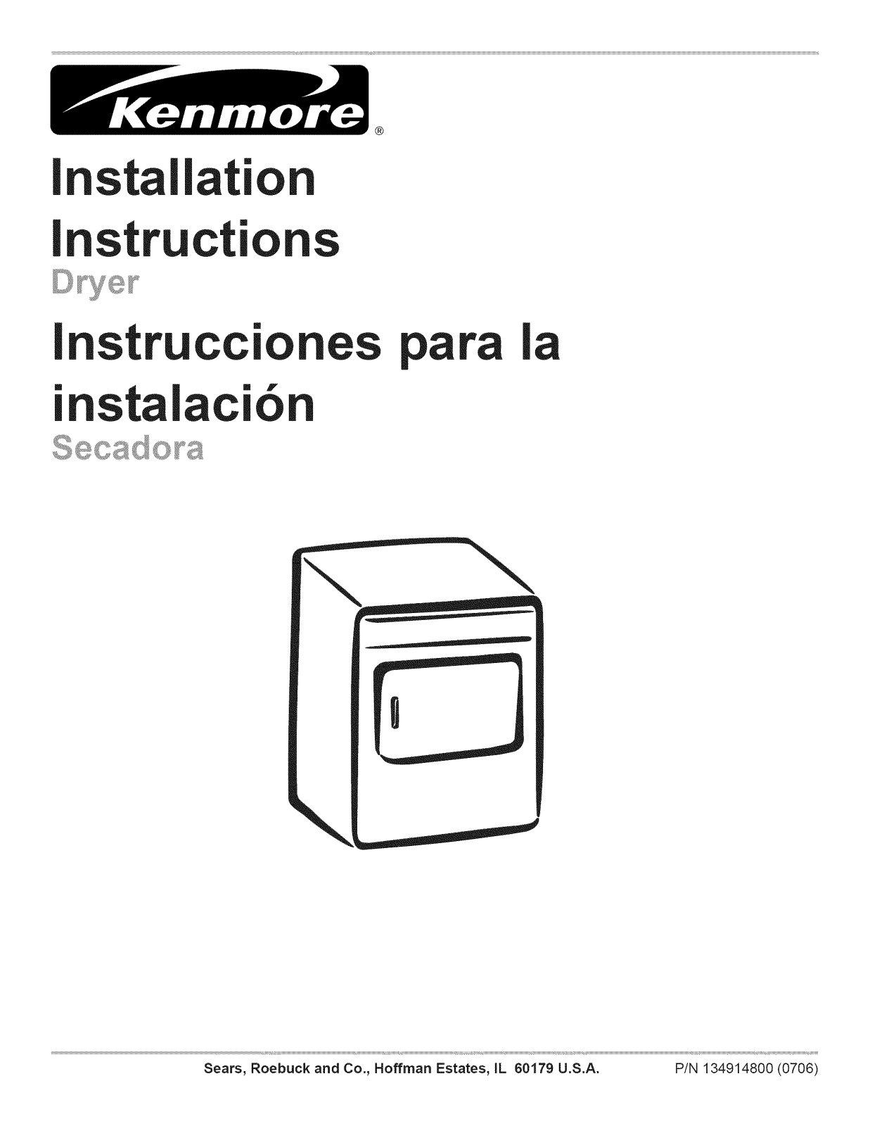 Kenmore 41788076700, 41798076700 Installation Guide - ManualMachine.com