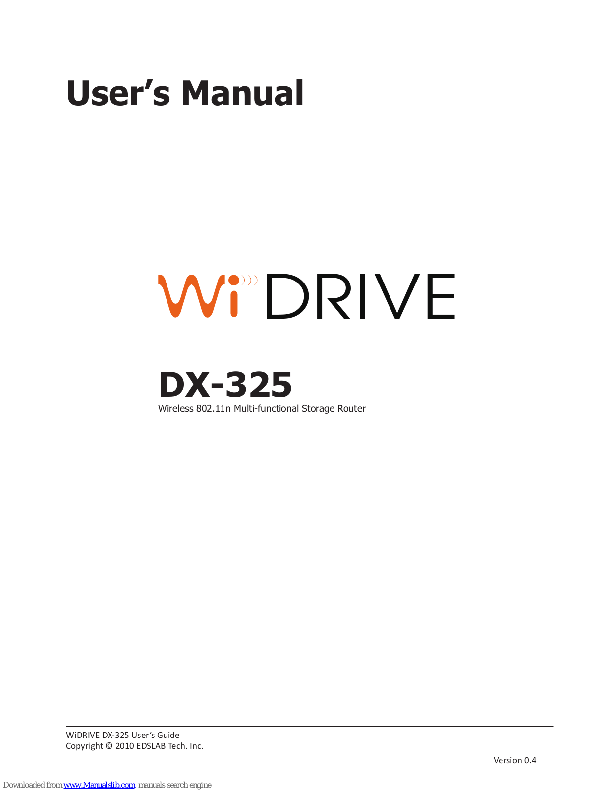 WiDrive DX-325 User Manual