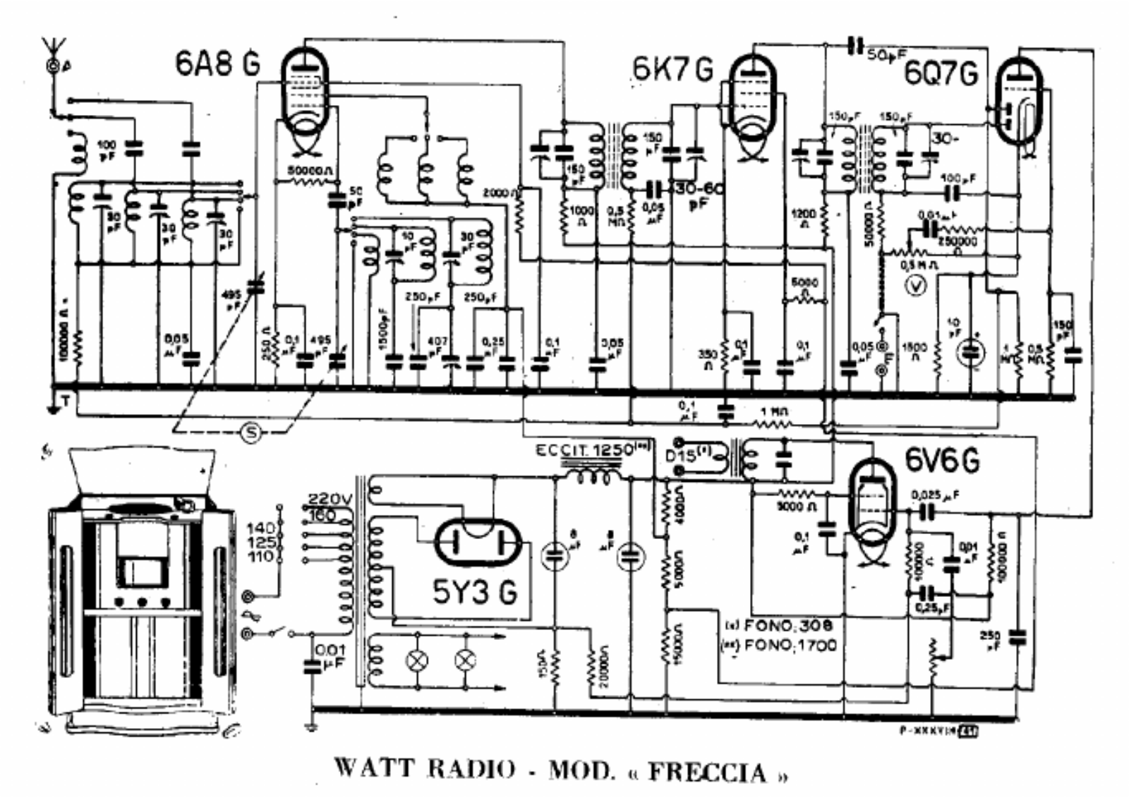 Watt Radio freccia schematic