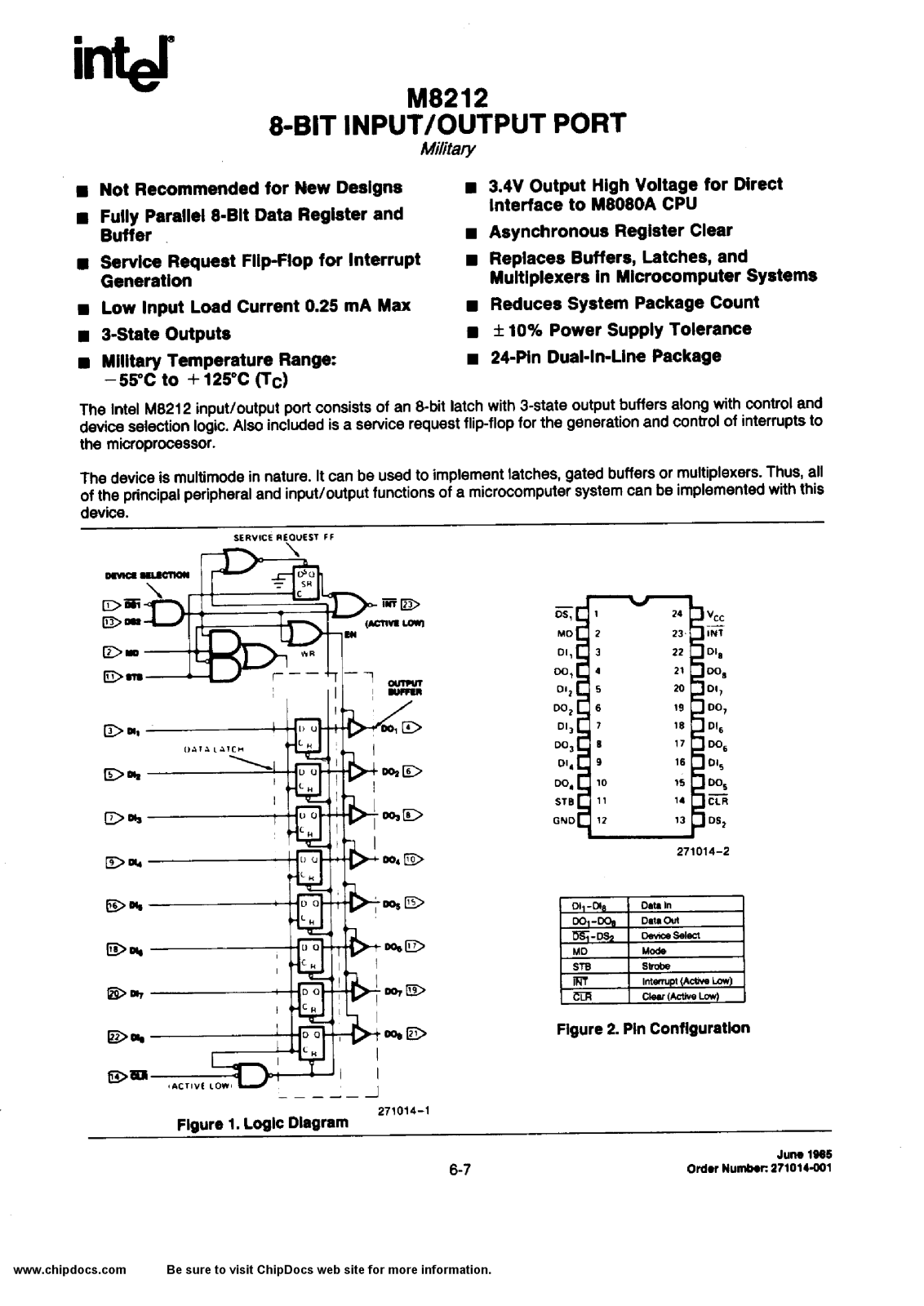 Intel Corporation M8212 Datasheet