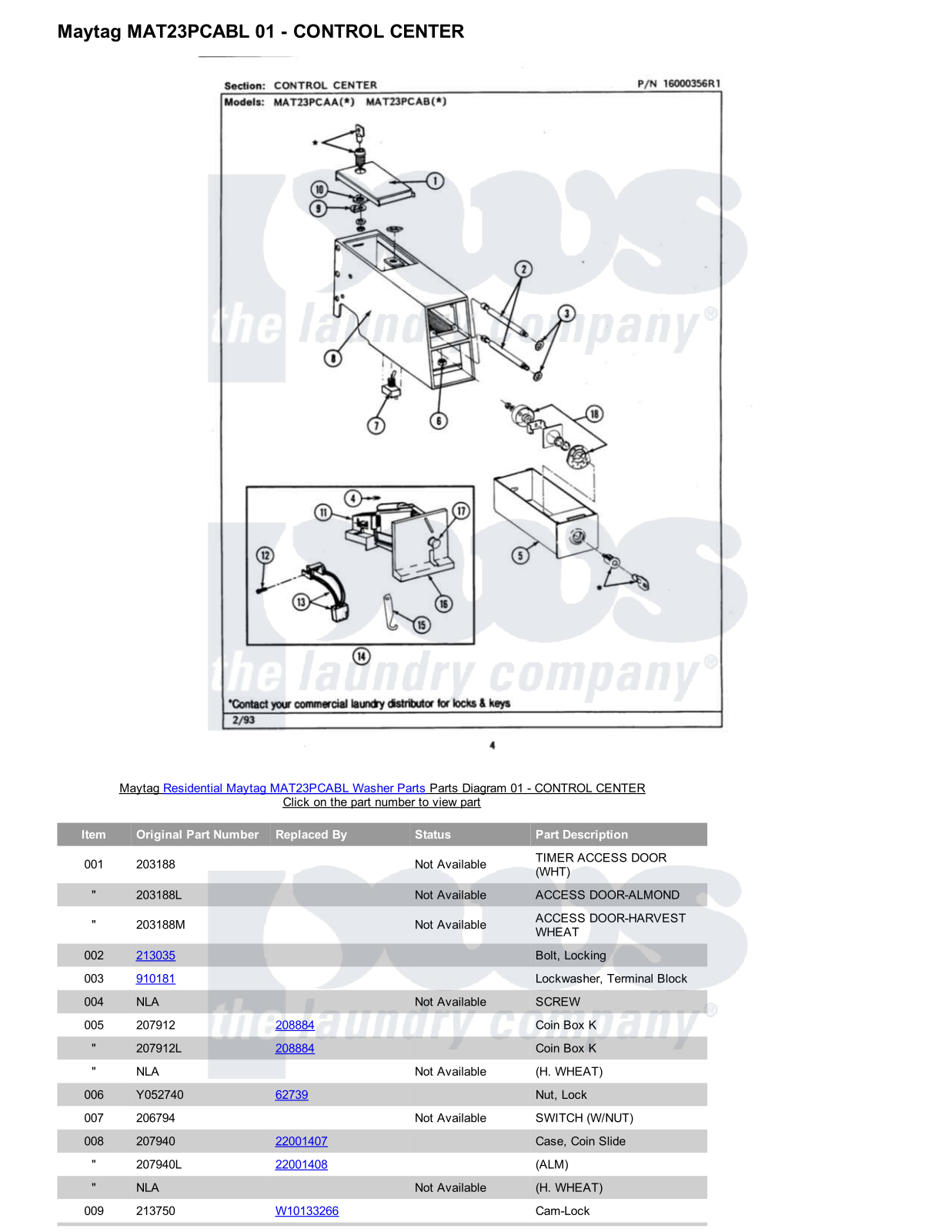 Maytag MAT23PCABL Parts Diagram