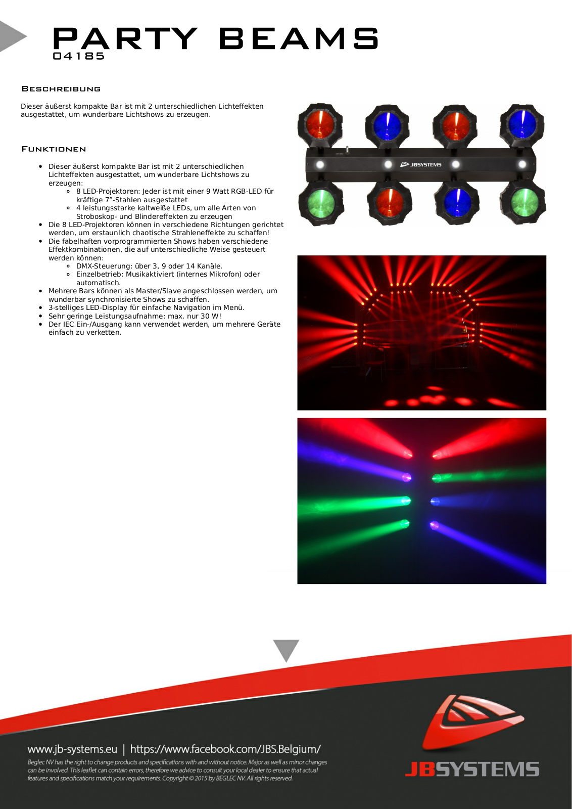 Showtec Party Beams User Manual