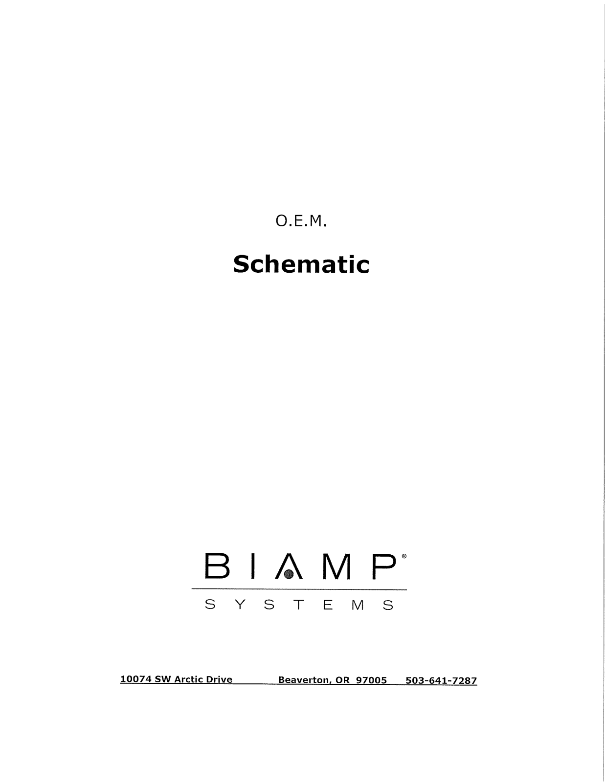 Biamp O.E.M. User Manual