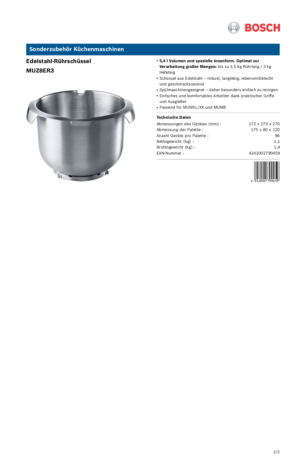 Bosch MUZ8ER3 User Manual