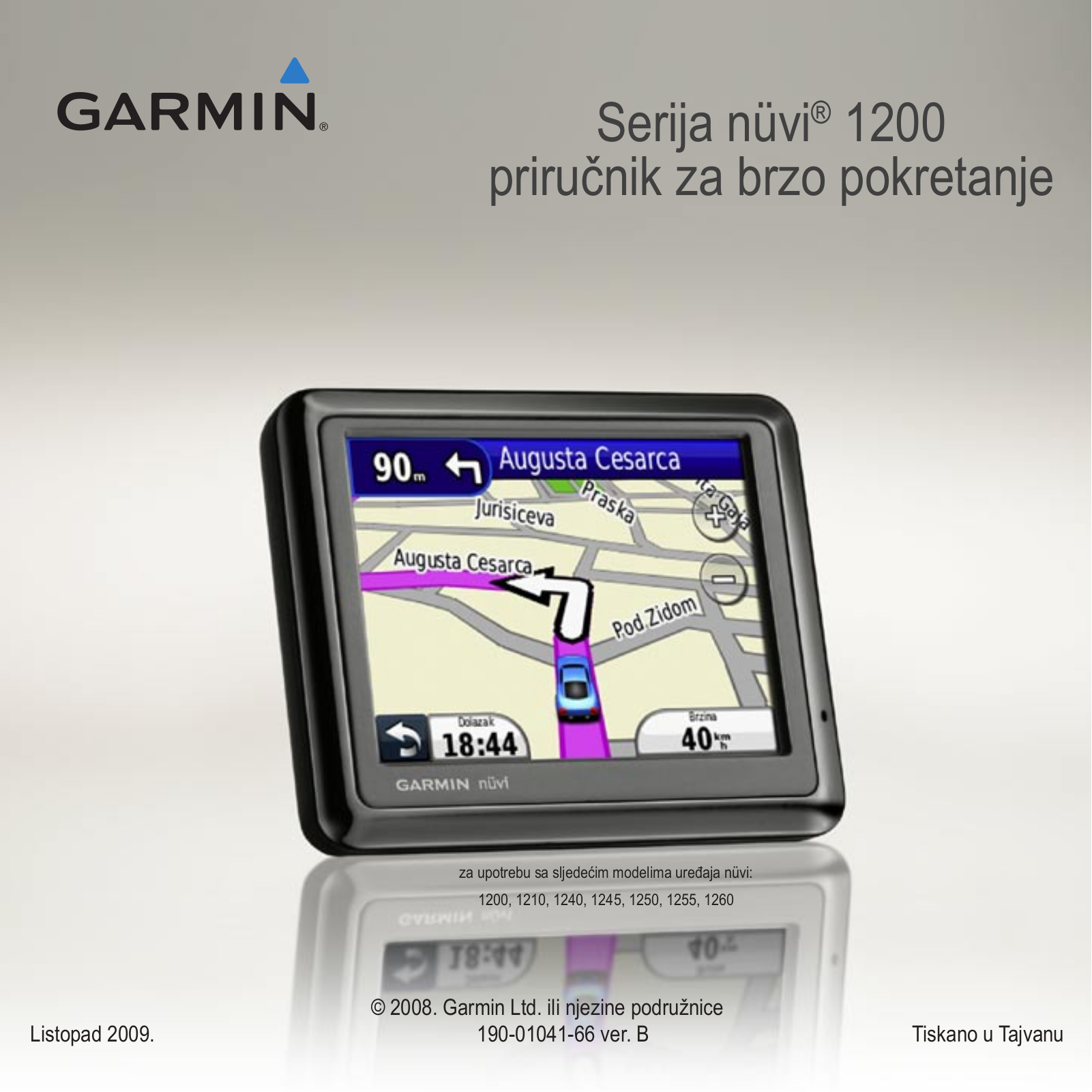 Garmin nüvi 1250, nüvi 1260T, nüvi 1200, nüvi 1240 quick start guide