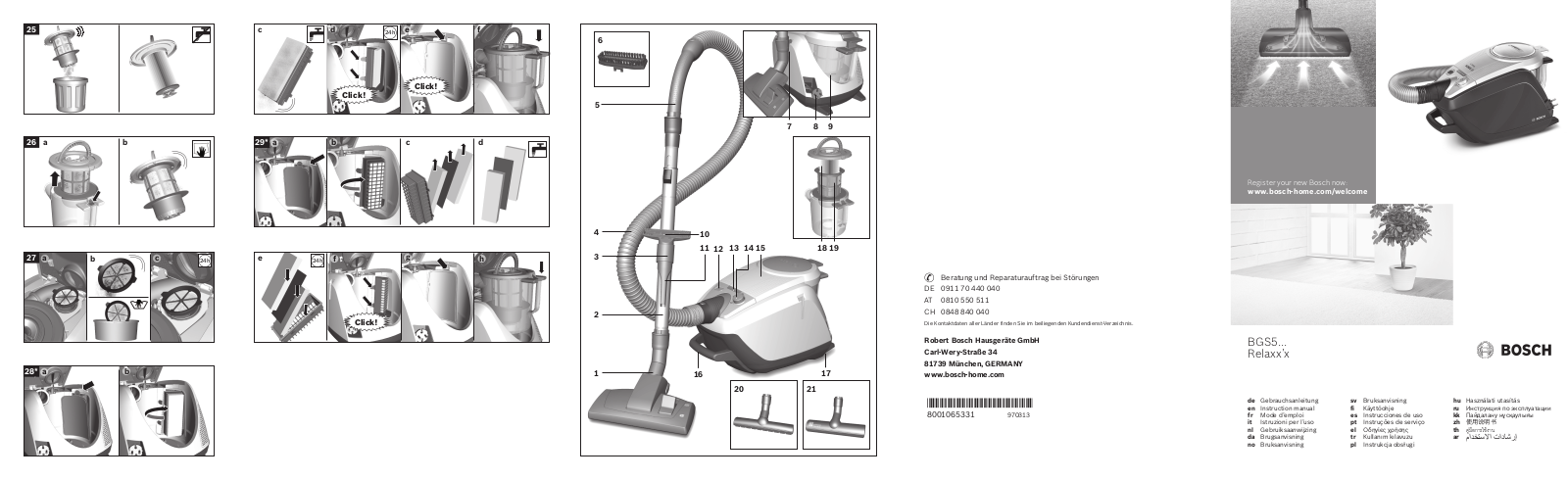 Bosch BGS5SIL66C Instruction manual