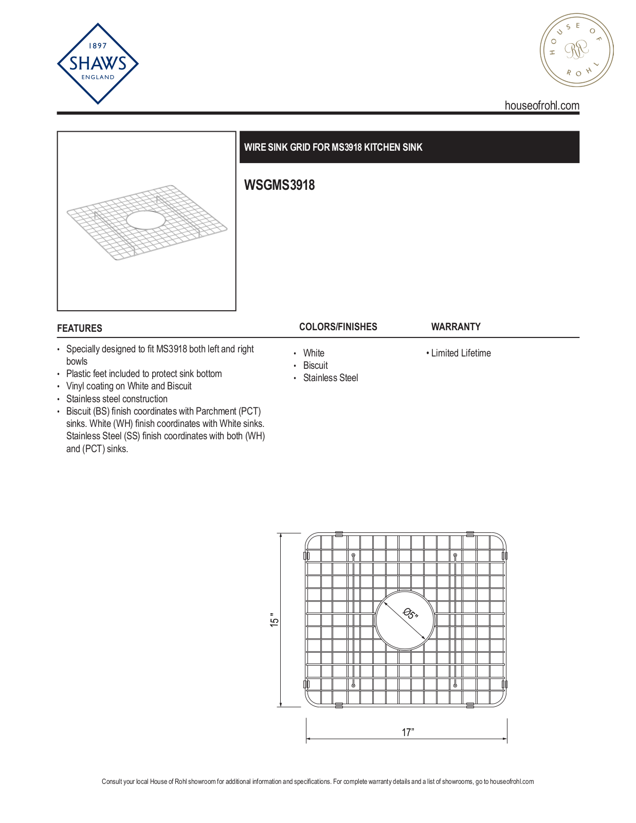 Shaws SHWS1071 Specifications - ManualMachine.com