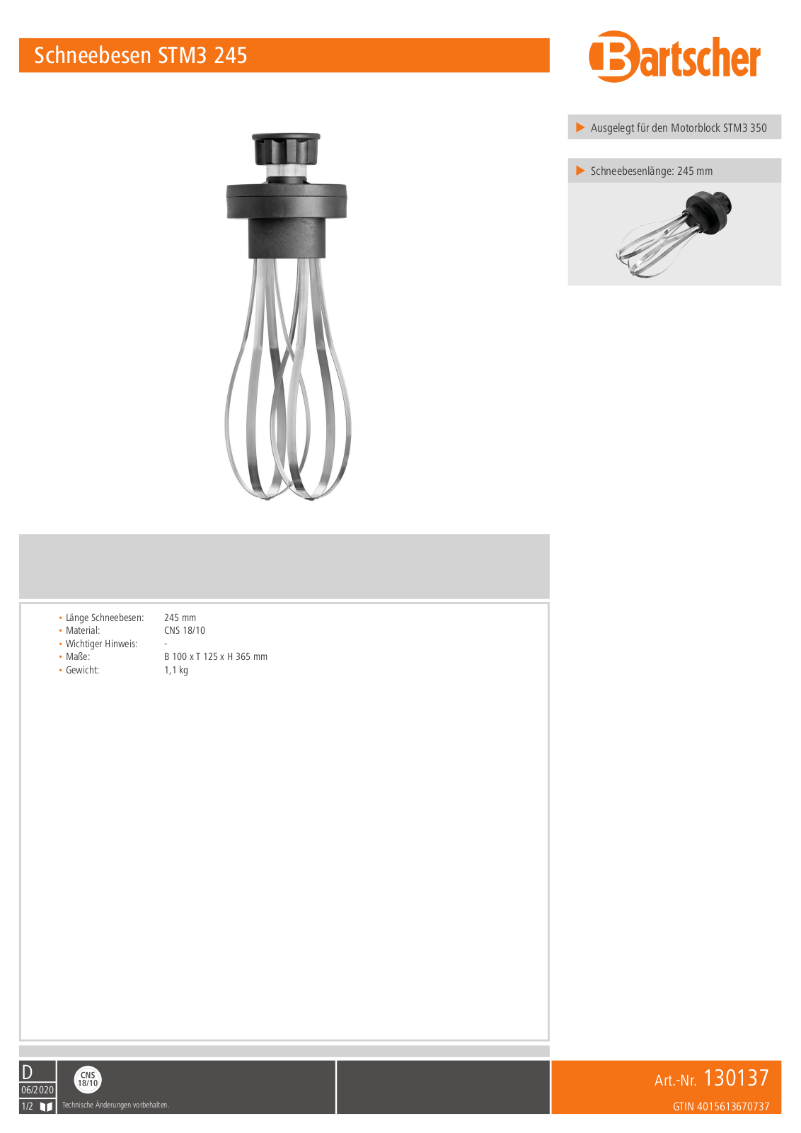 Bartscher STM3 245 User Manual