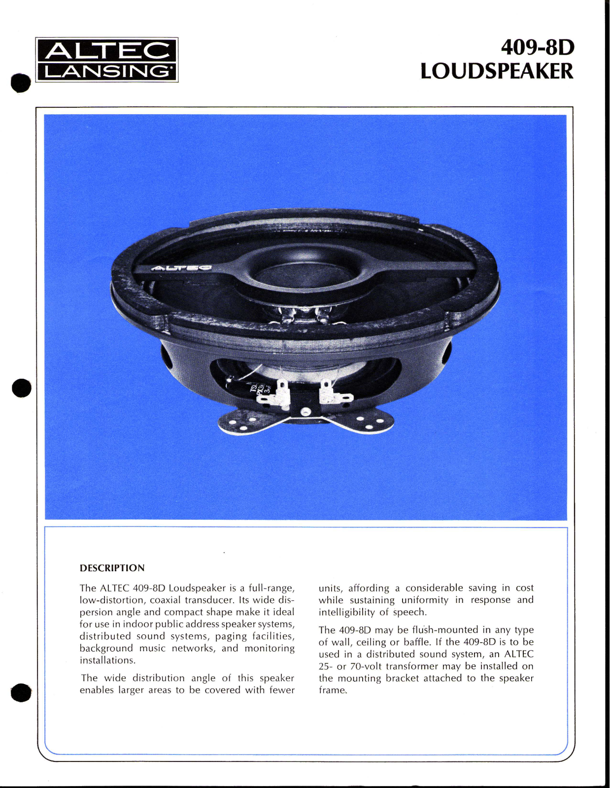 Altec lansing 409-8D User Manual