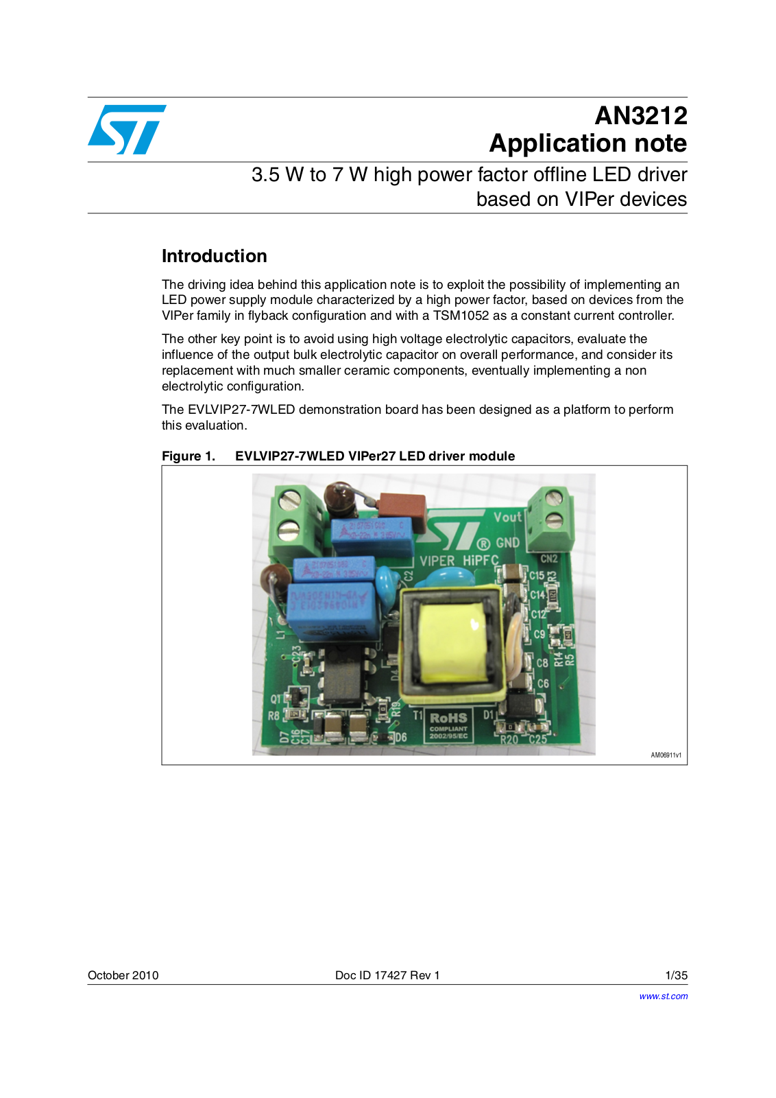 ST AN3212 Application note