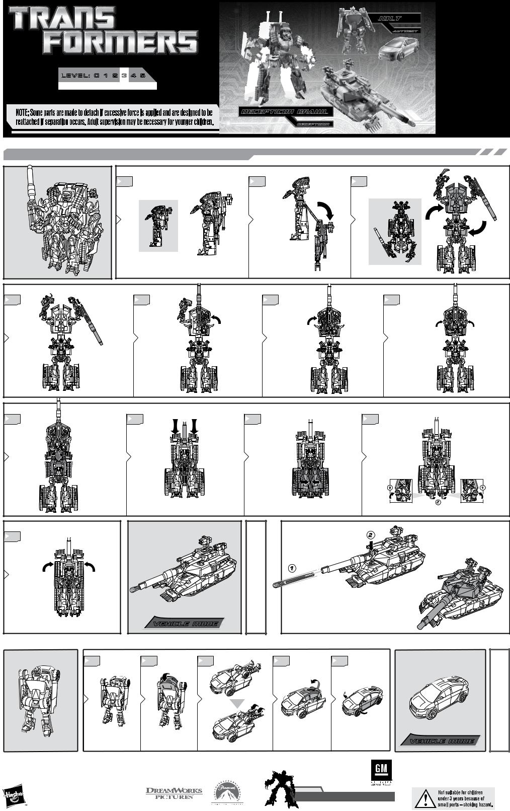 HASBRO Transformers Decepticon Brawl and Jolt User Manual