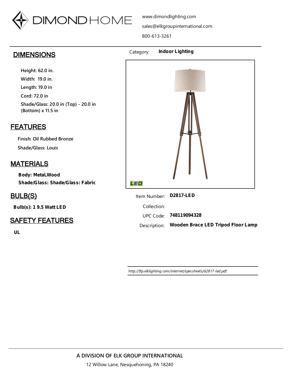 ELK Home D2817LED User Manual