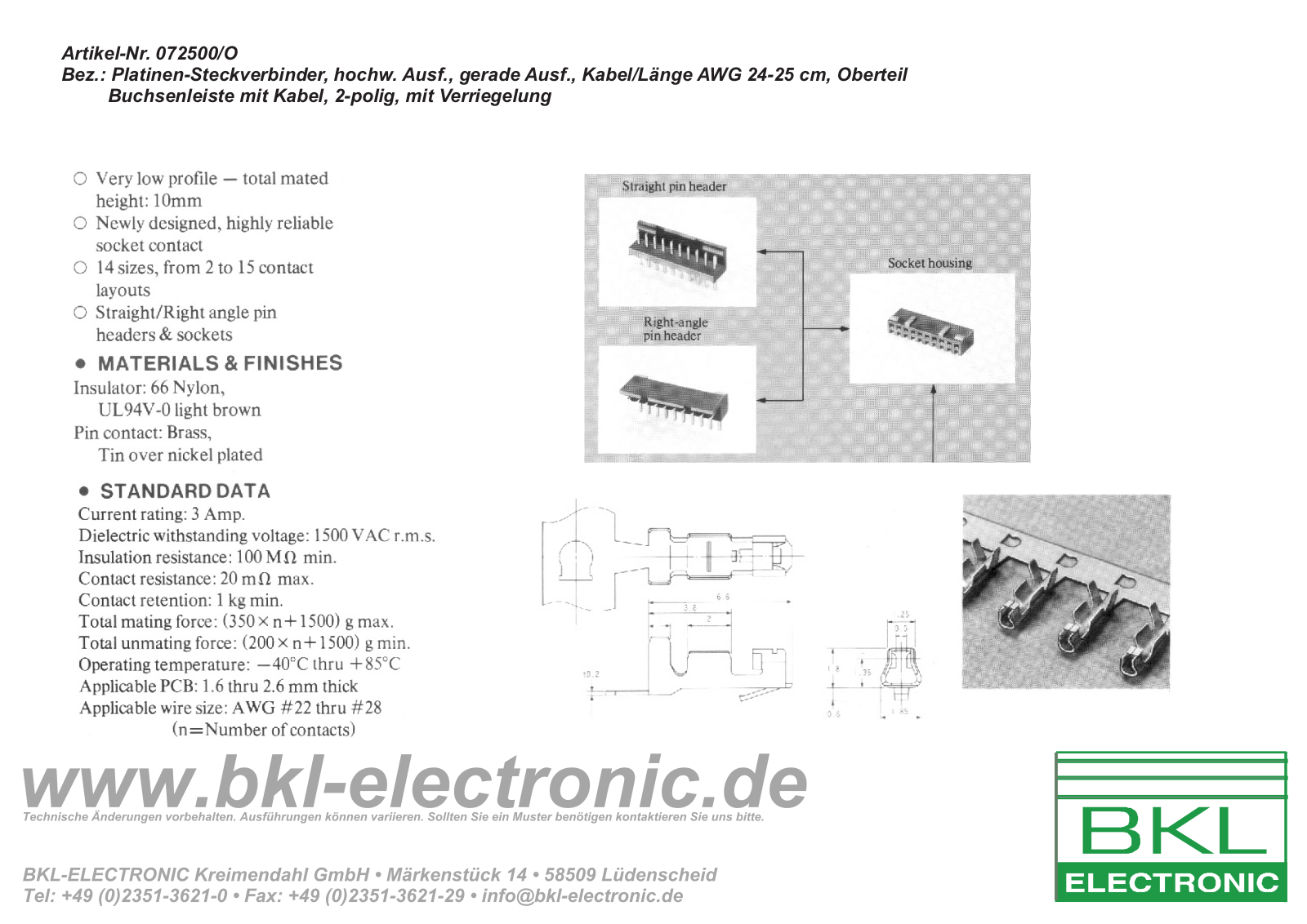 BKL PS 25/2O Datasheet - ManualMachine.com