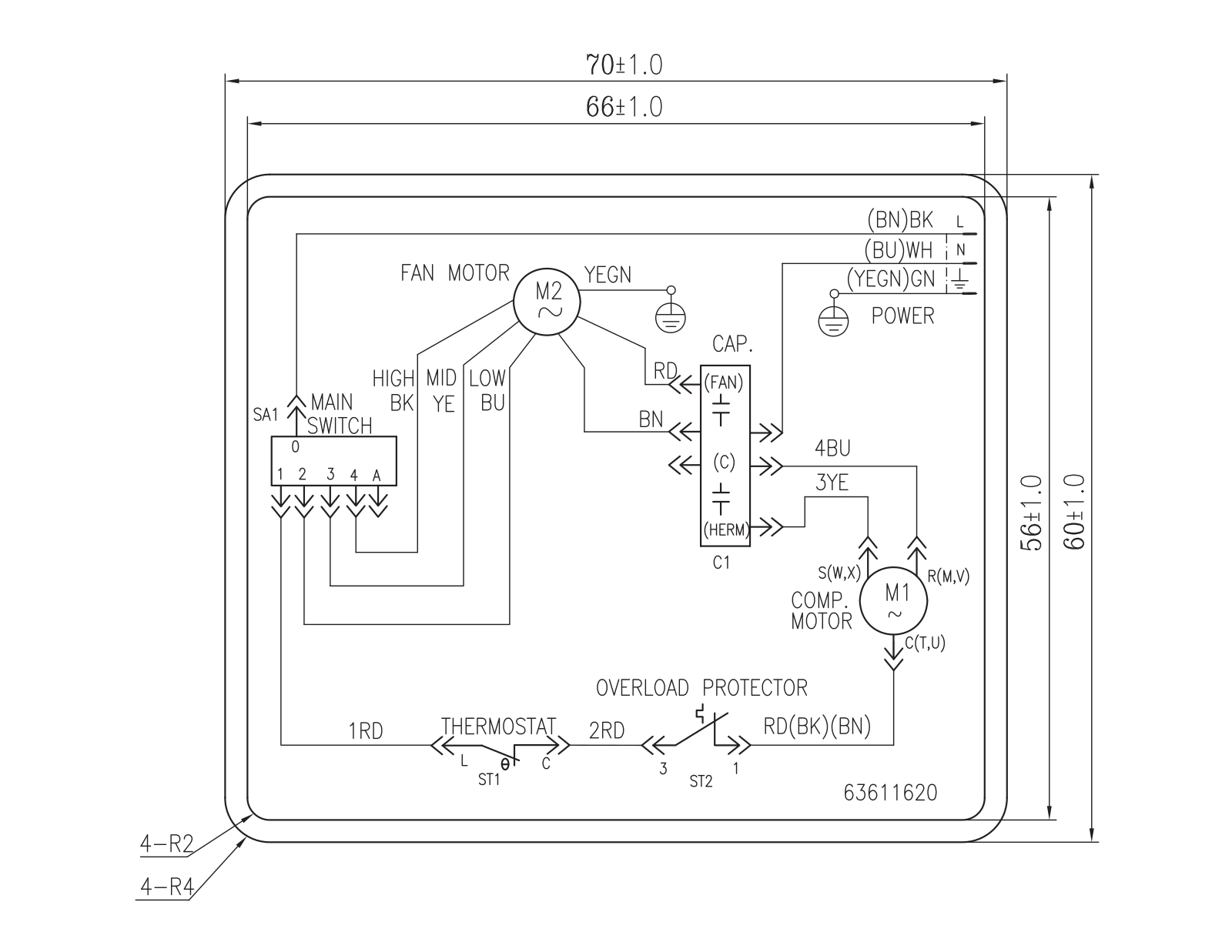 Frigidaire QA084CAF WIRING DIAGRAM