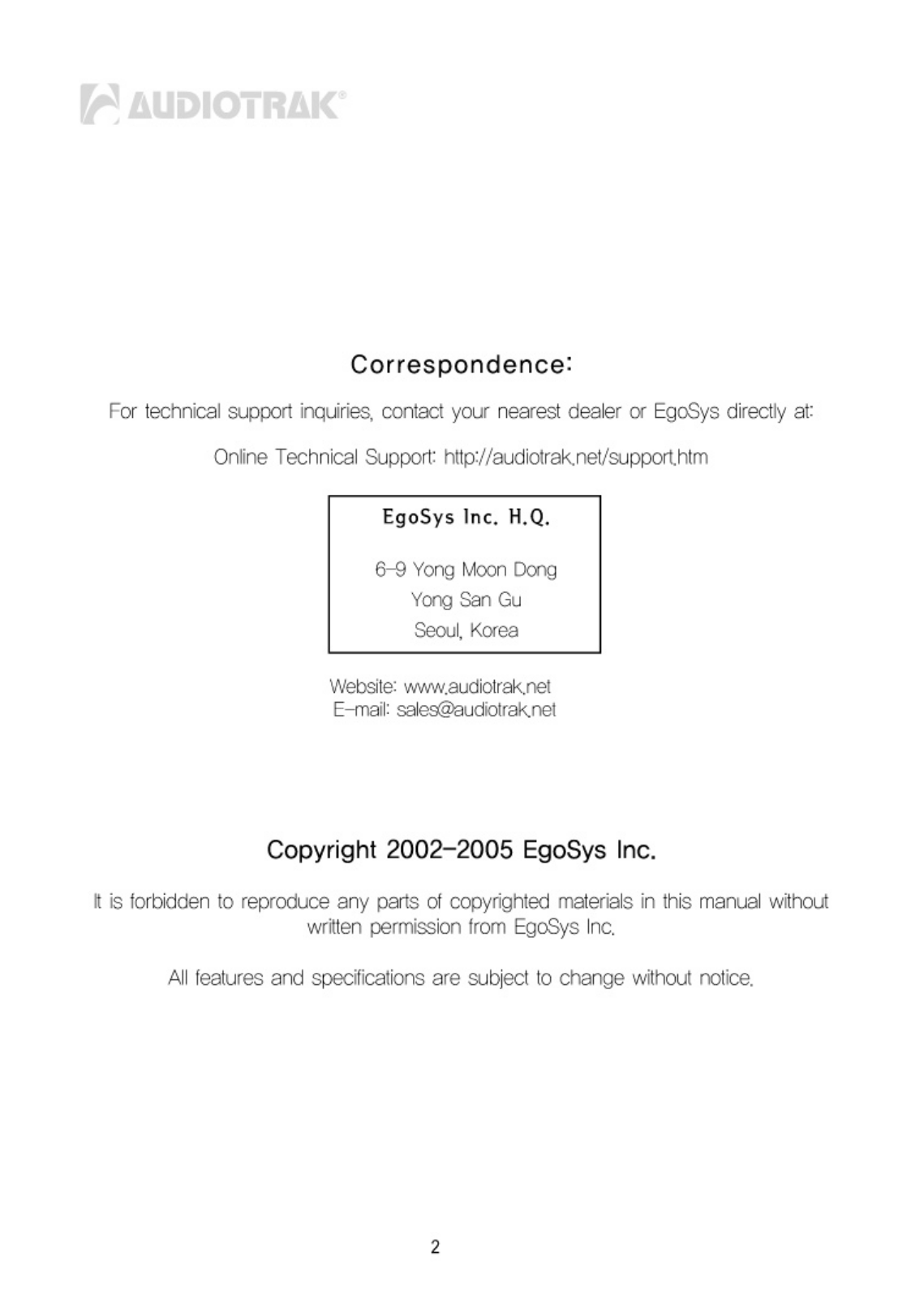 Audiotrak MAYA 5.1 MKII User Manual