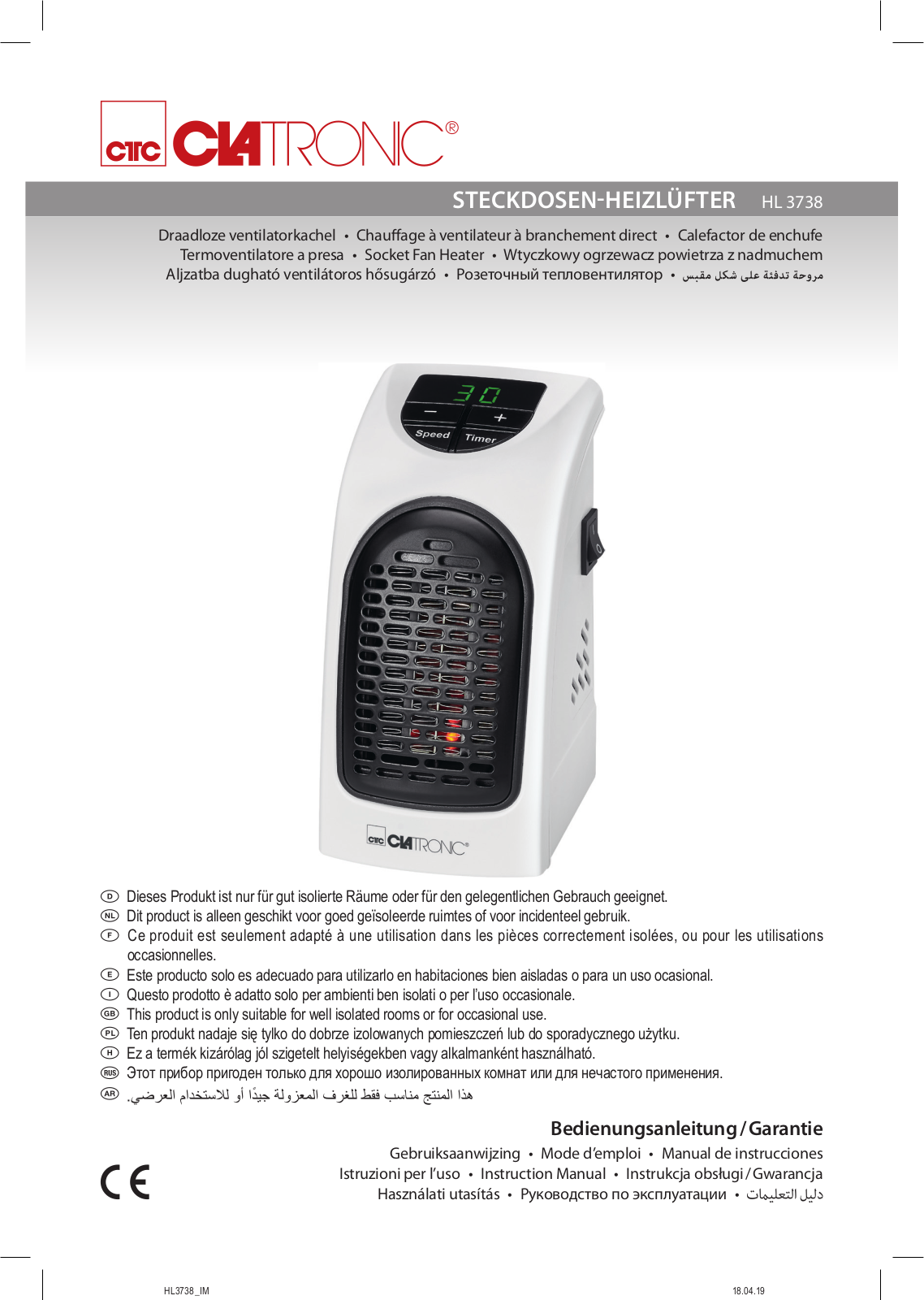 Clatronic HL3738 operation manual