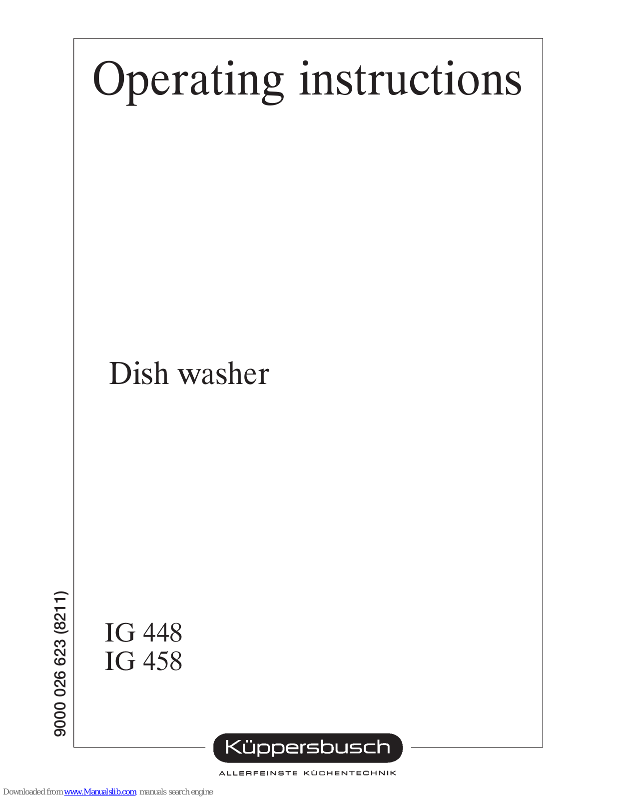 Kuppersbusch IG 448, IG 458 Operating Instructions Manual