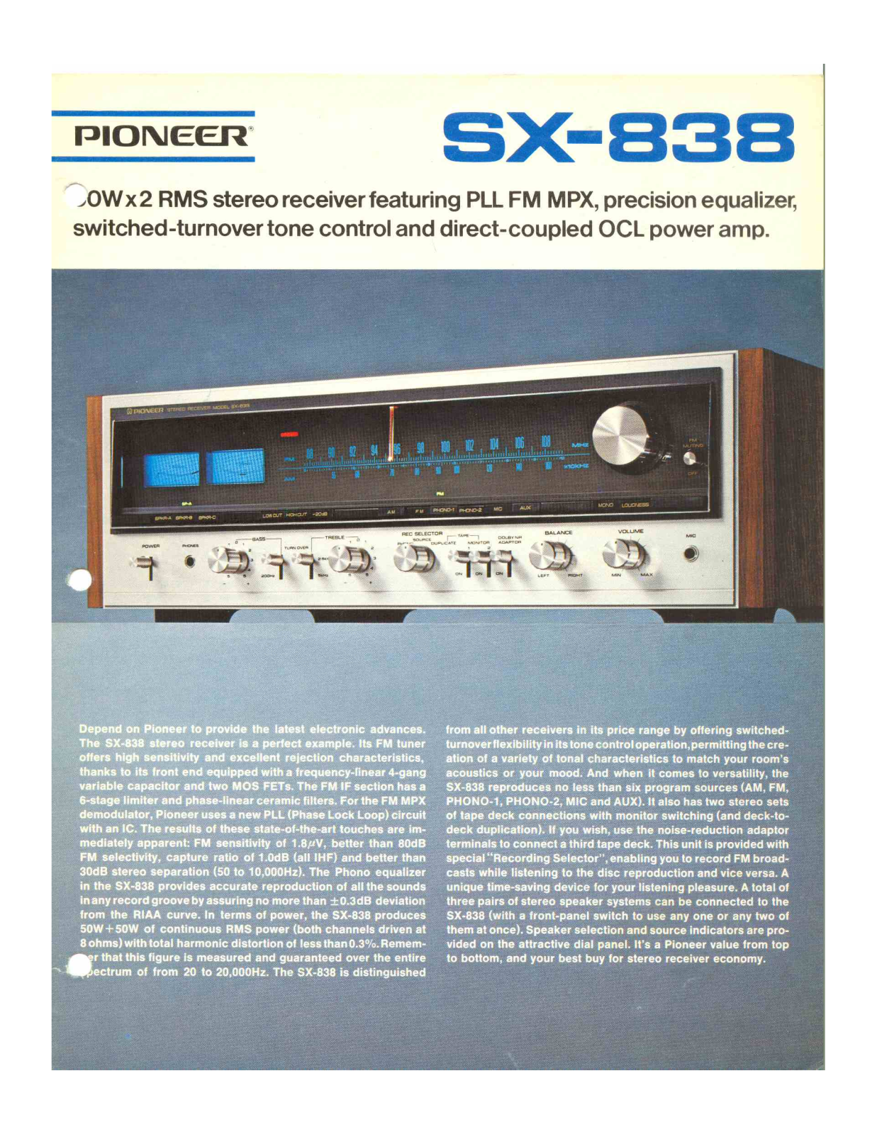 Pioneer SX-838 Brochure