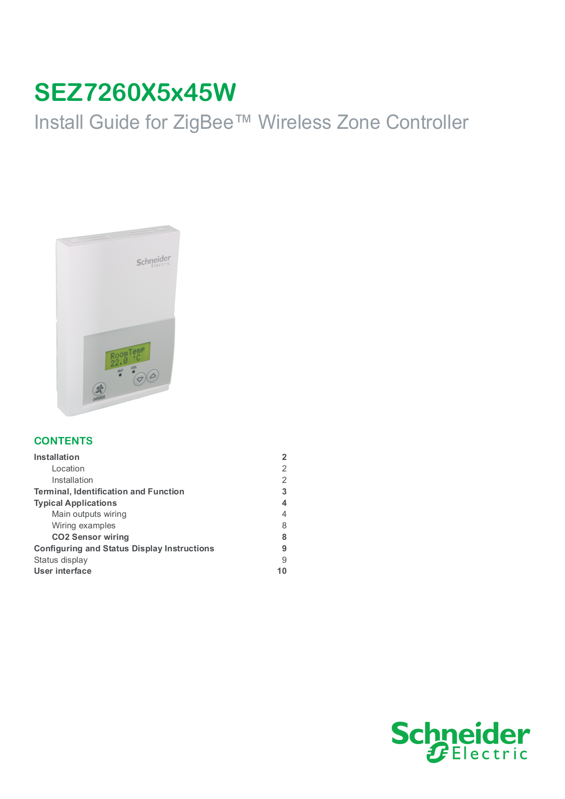 Schneider Electric SEZ7260X5x45W Installation Instructions