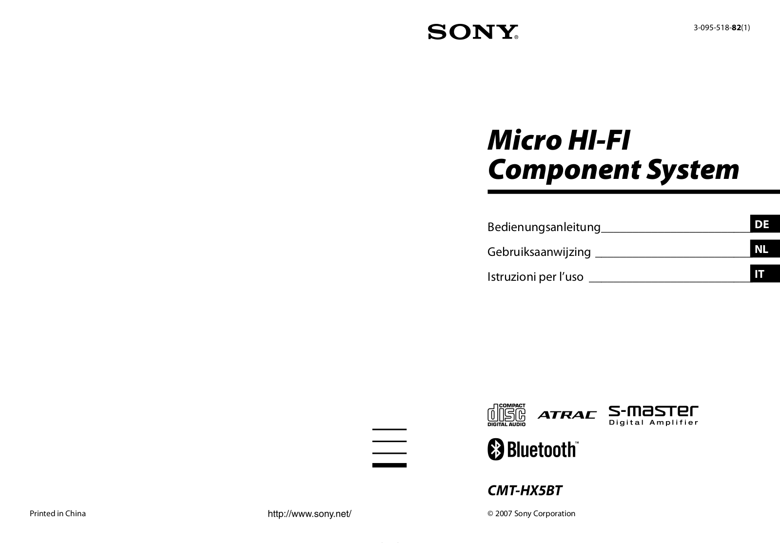 Sony CMT-HX5BT User Manual