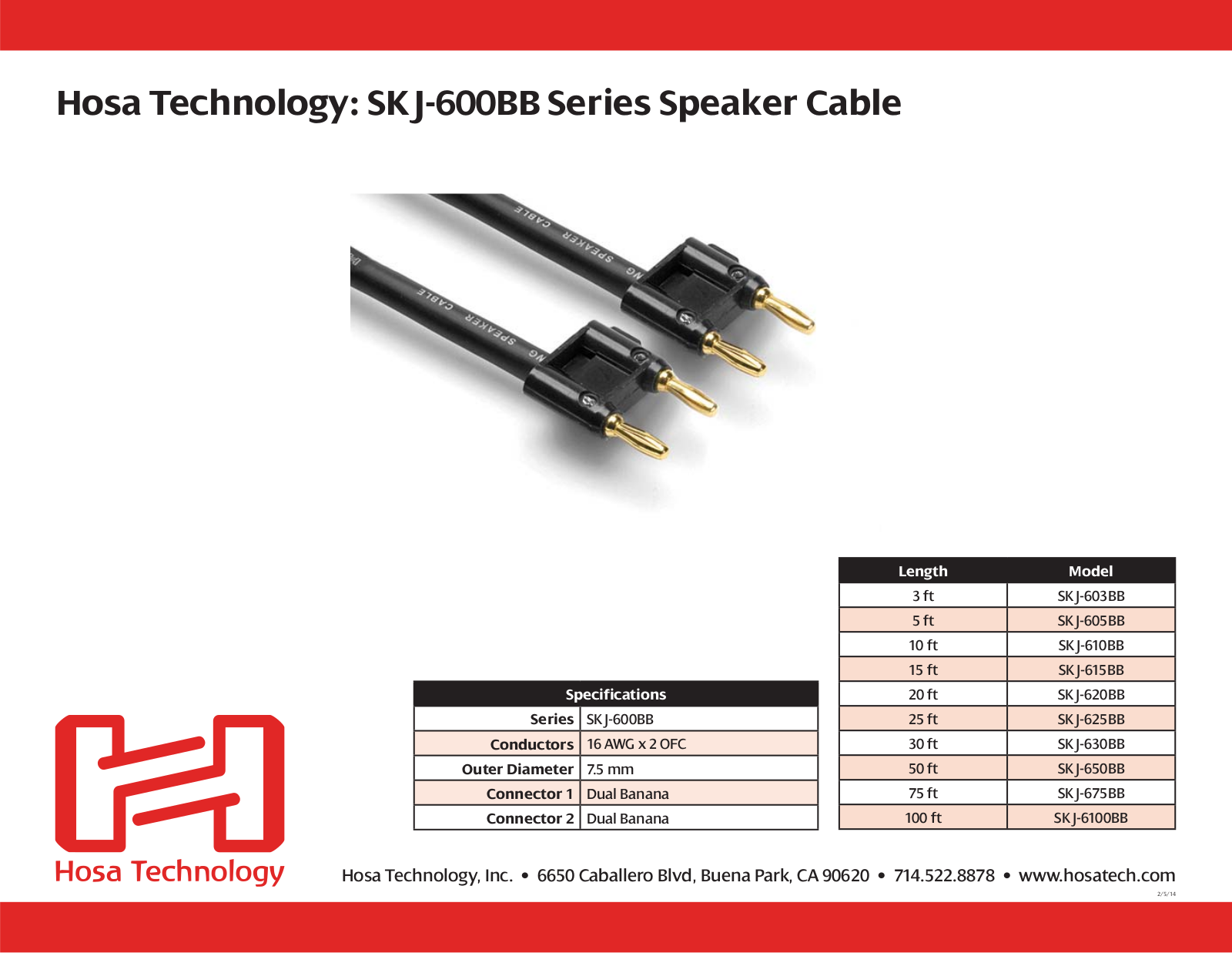 Hosa Technology skj 615bb, skj 605bb, skj 610BB, skj 603bb User Manual