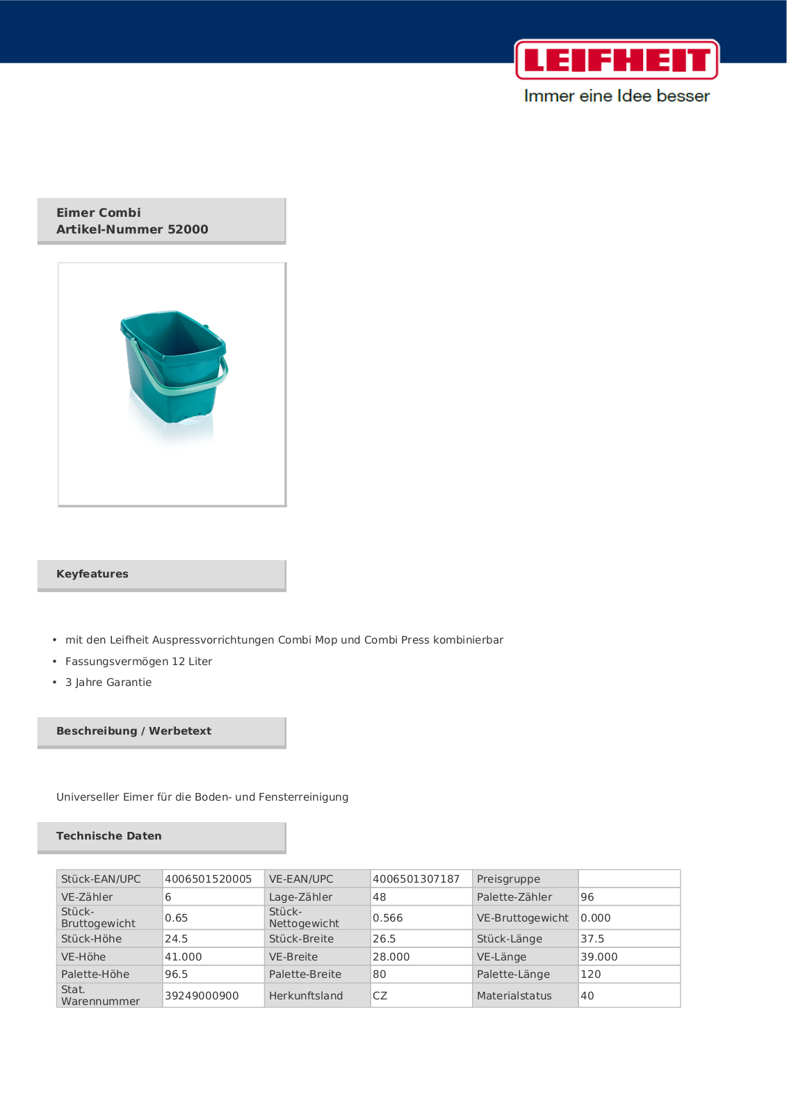 Leifheit 52000 User Manual