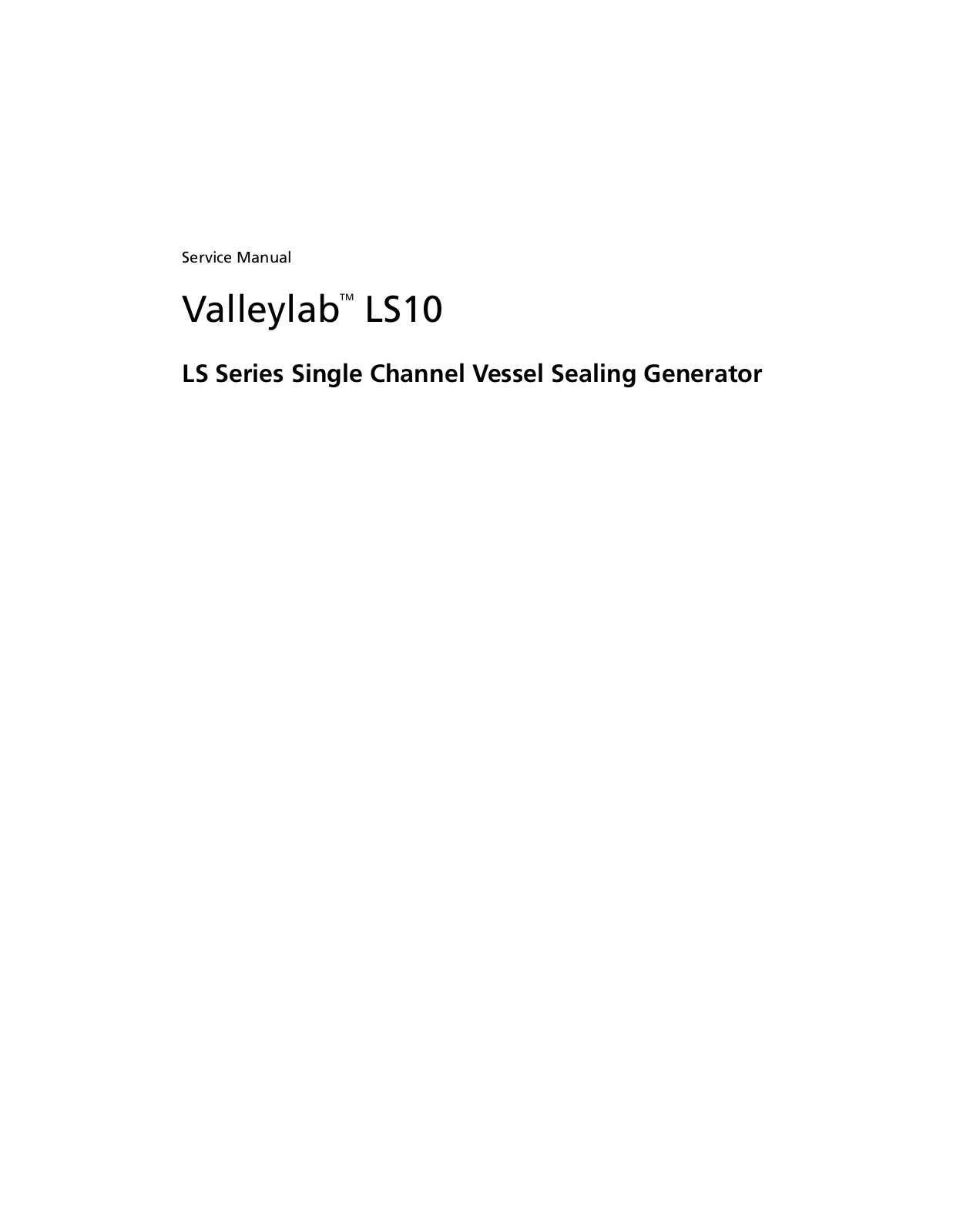 Valleylab LS10 Service Manual