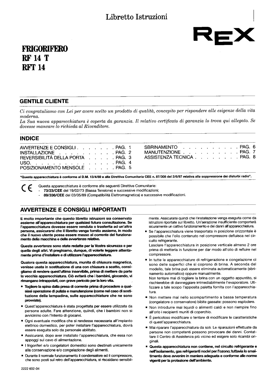 Rex RF14T User Manual