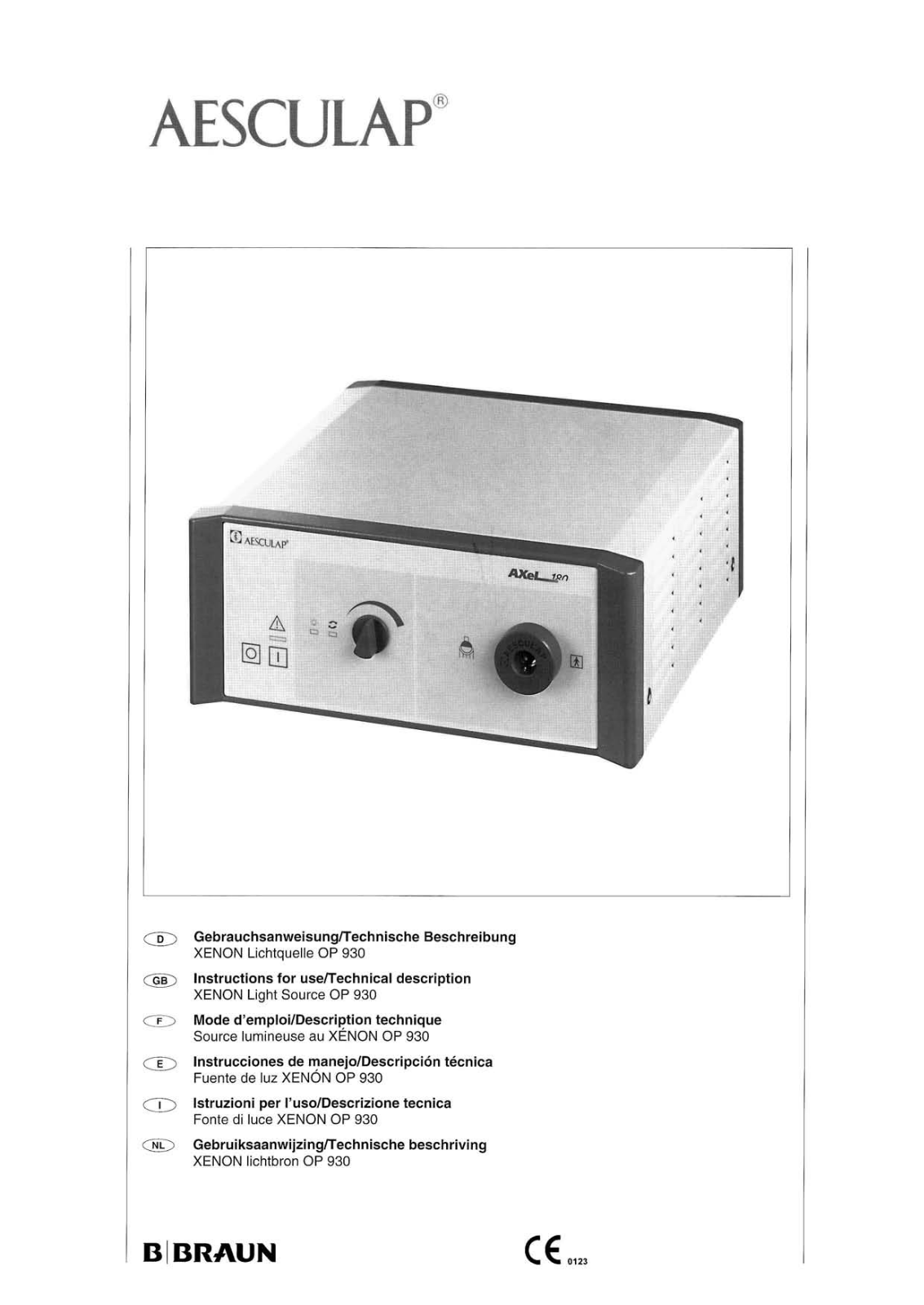 Aesculap Light Source OP 930 User manual