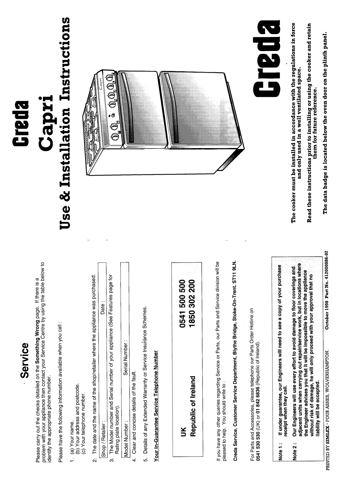 Creda HB41204 User Manual