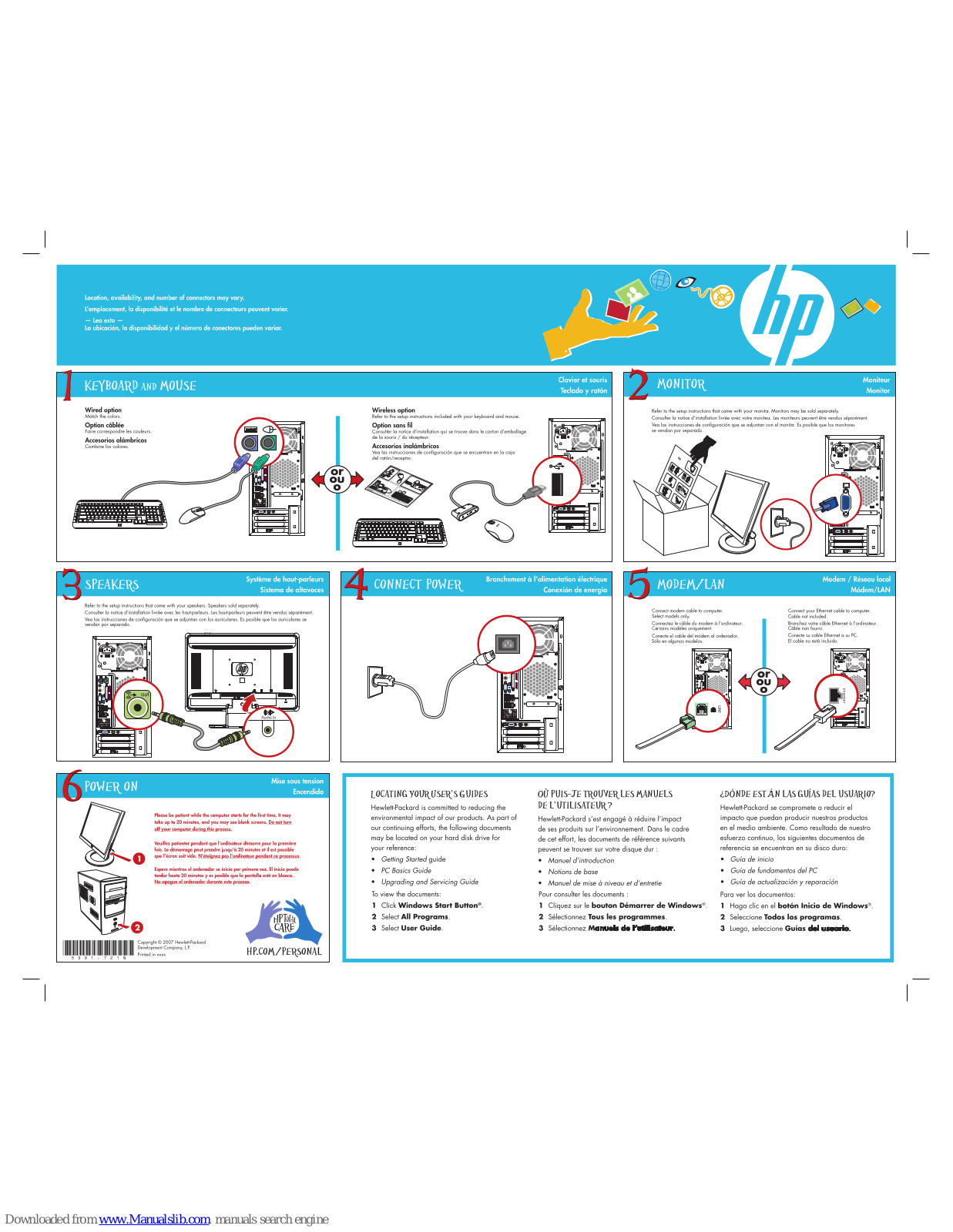 HP A1710n, A1720n, A1730n, A1740n, A1700 Quick Setup Manual