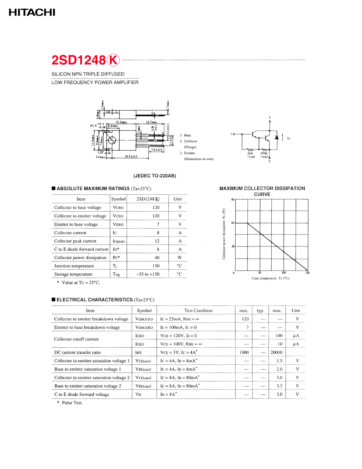 Datasheet 2SD1248 Specification - ManualMachine.com