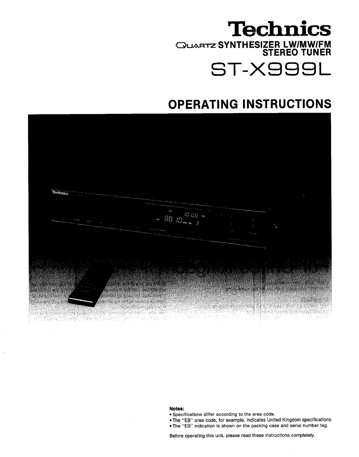 Panasonic STX999L User Manual
