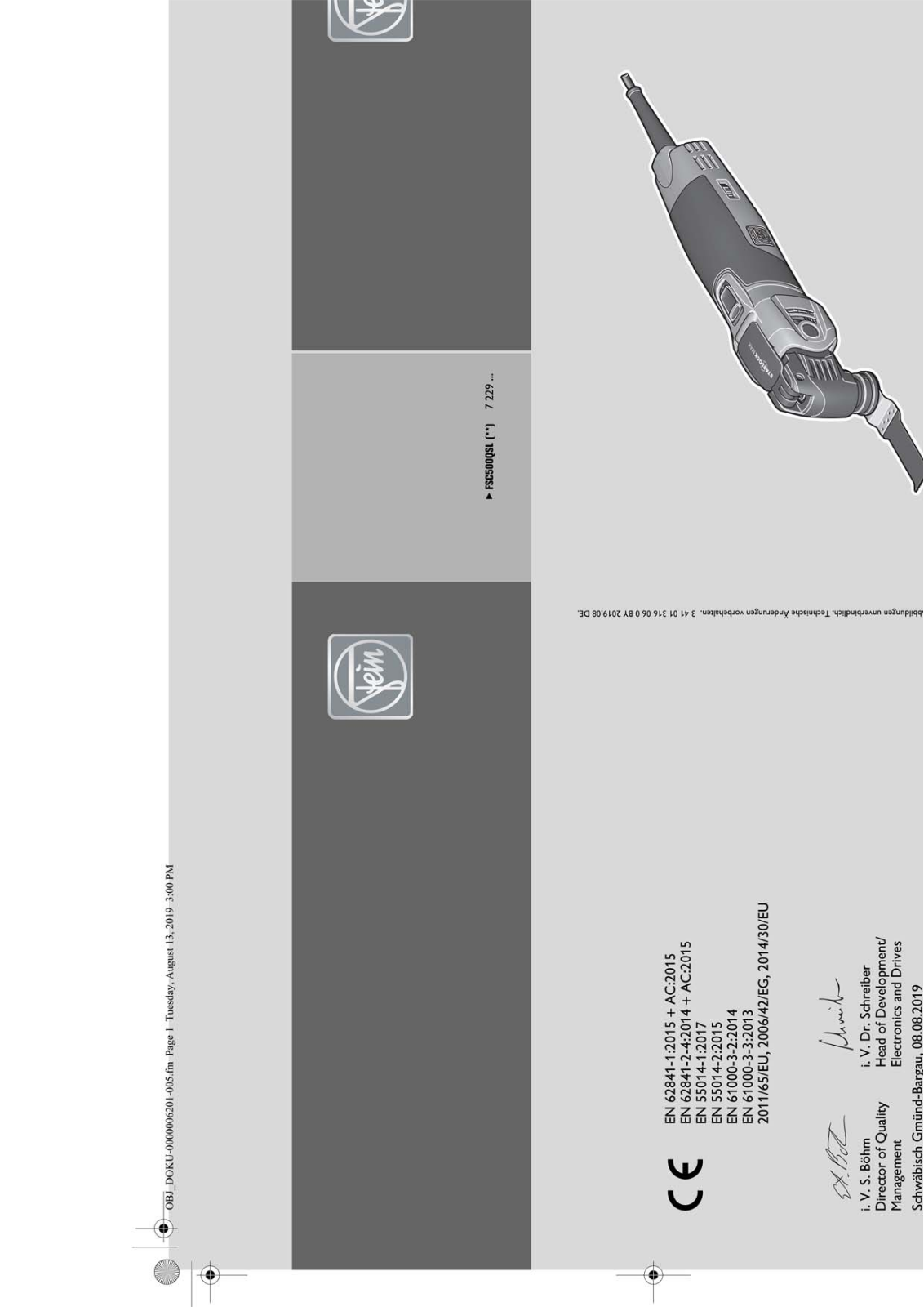 Fein FSC500QSL User manual