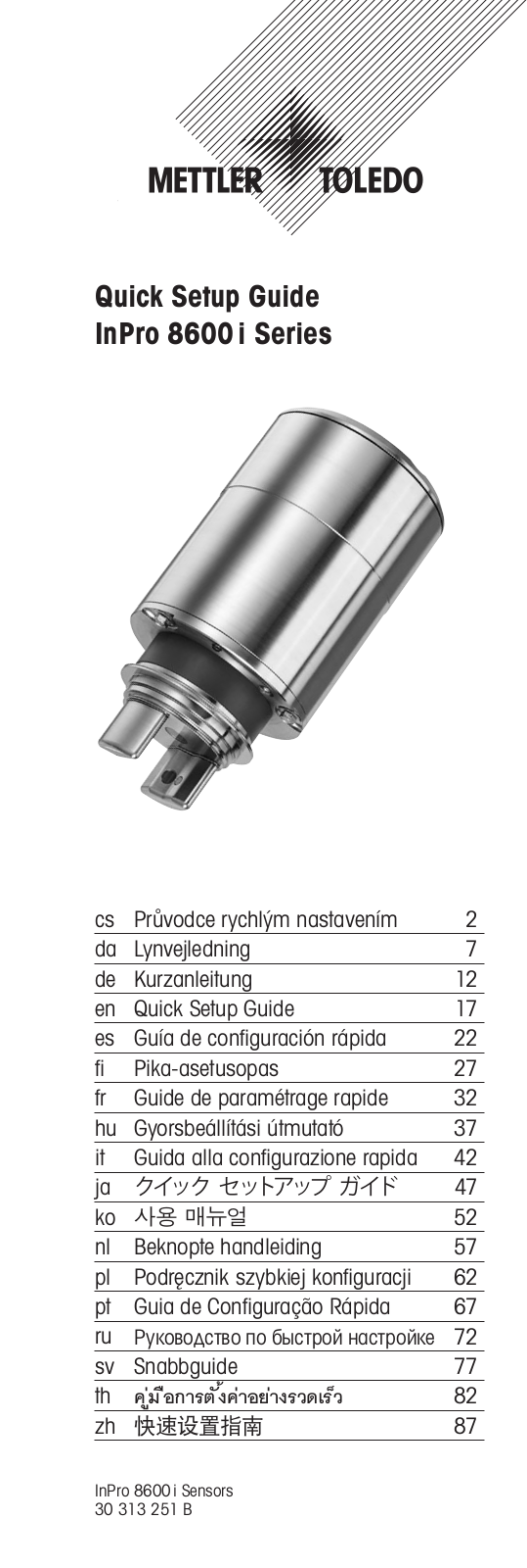 Mettler Toledo InPro 8600i, InPro 8600i/D1, InPro 8600i/D3 Quick Setup Manual