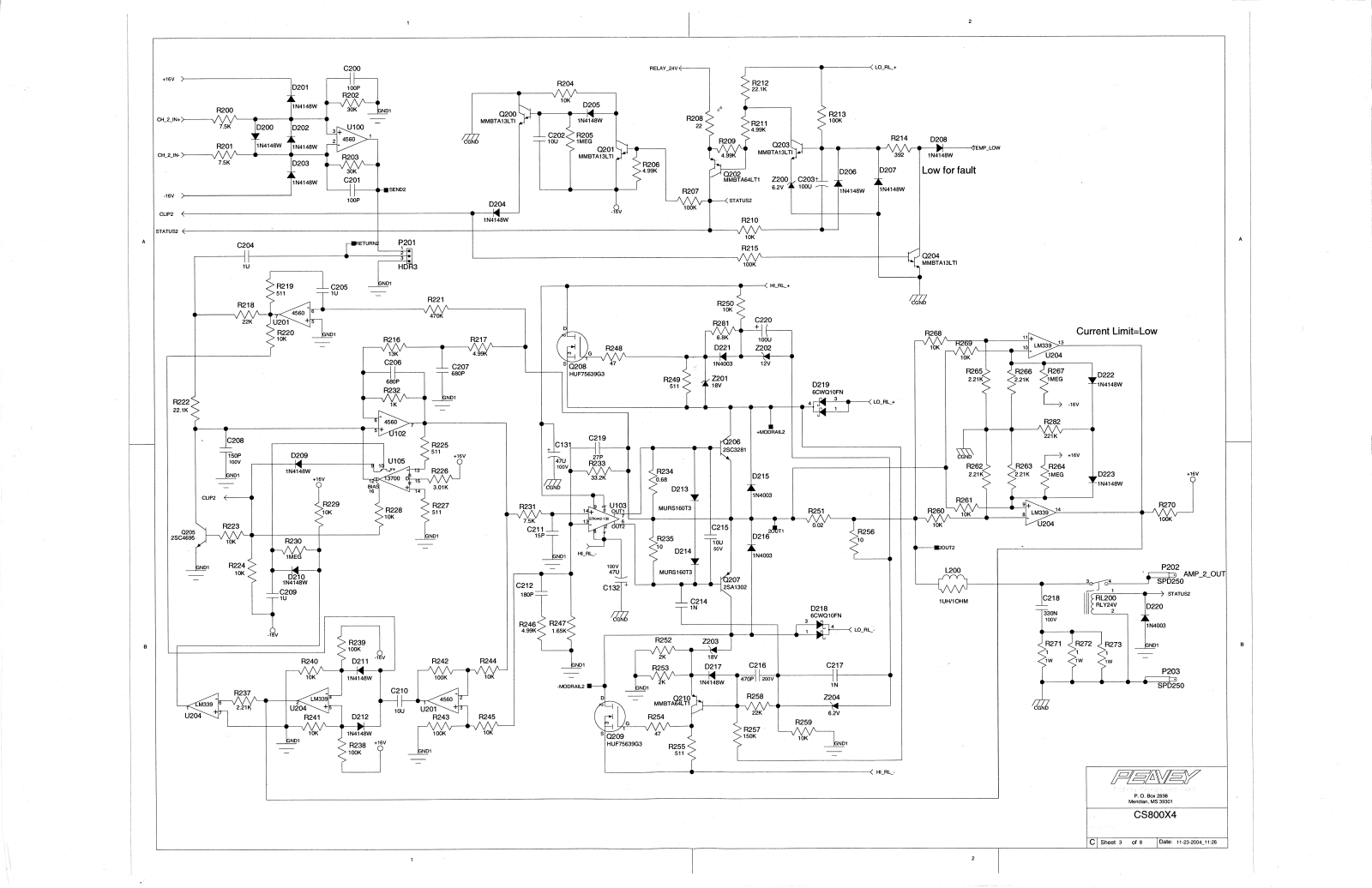 Peavey CS800X4 Schematic