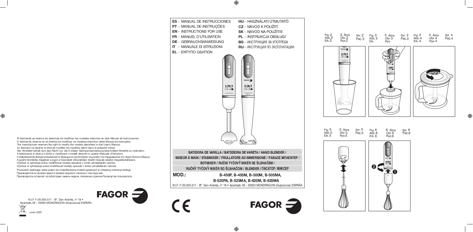 FAGOR B-455M User Manual