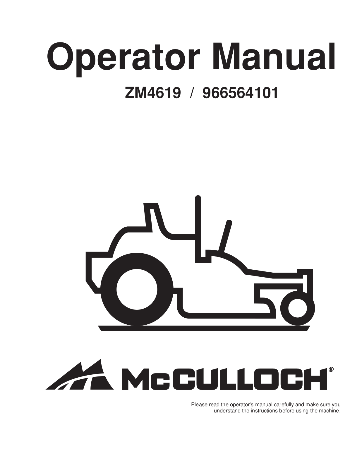 McCulloch ZM4619, 966564101 User Manual