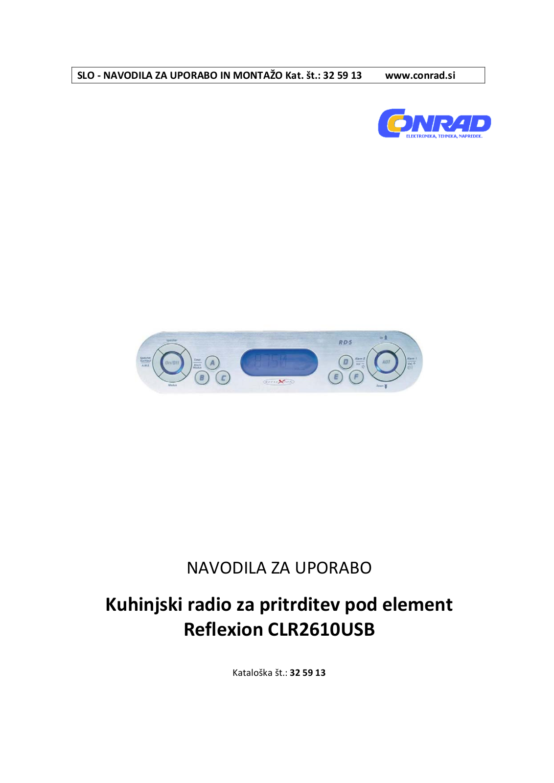 Reflexion CLR2610USB User manual