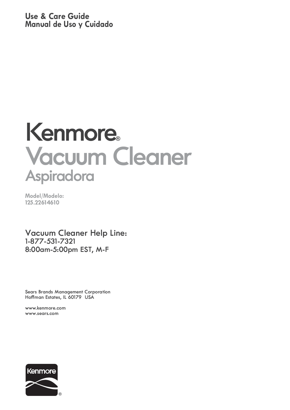 Kenmore 12522614610 Owner’s Manual