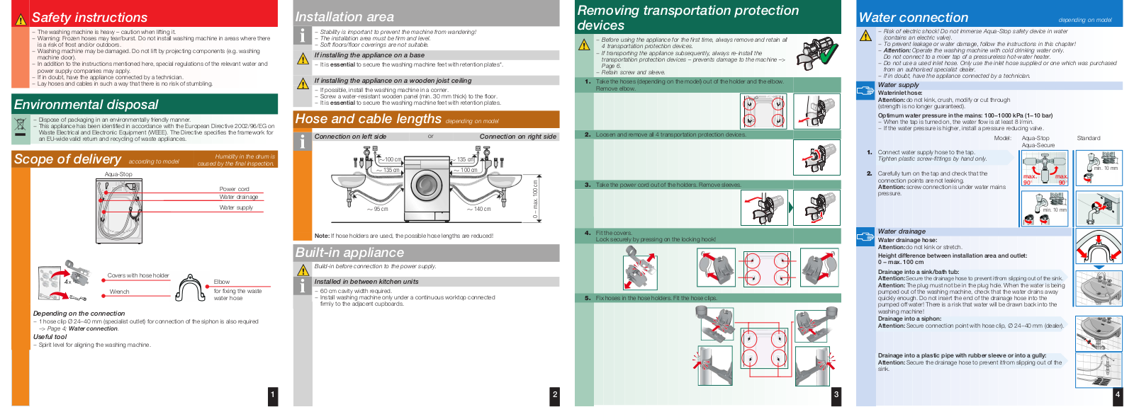 Smeg WML128, WML168 Installation Manual