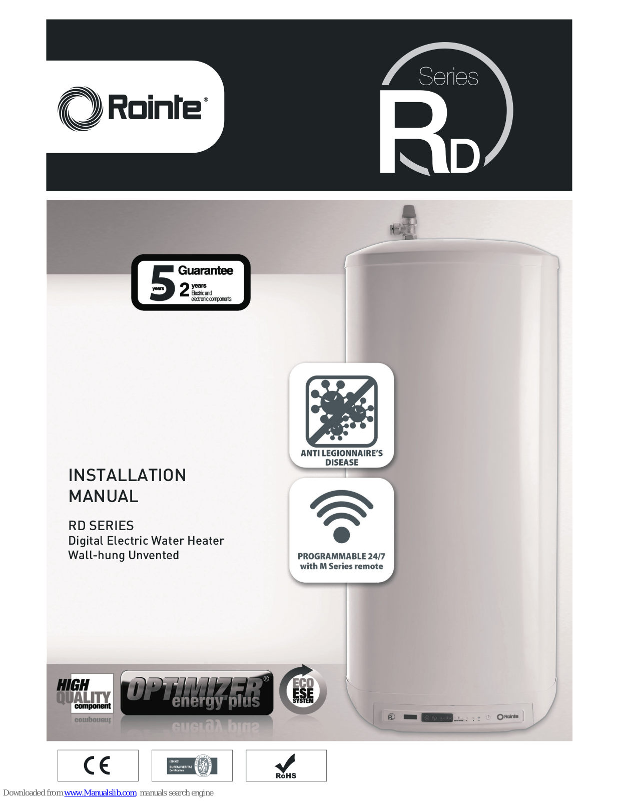 Rointe RD SERIES, RDI050, RDI075, RDI100, RDI150 Installation Manual