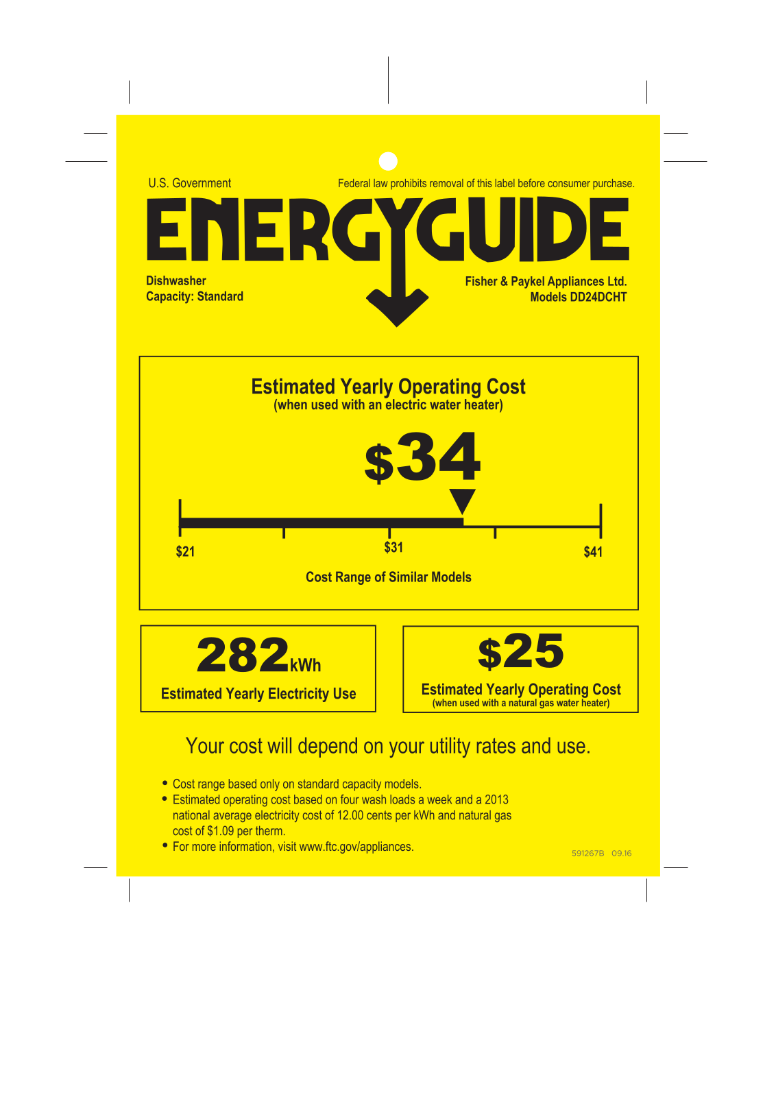 Fisher Paykel DD24DCHTX9 Energy Label