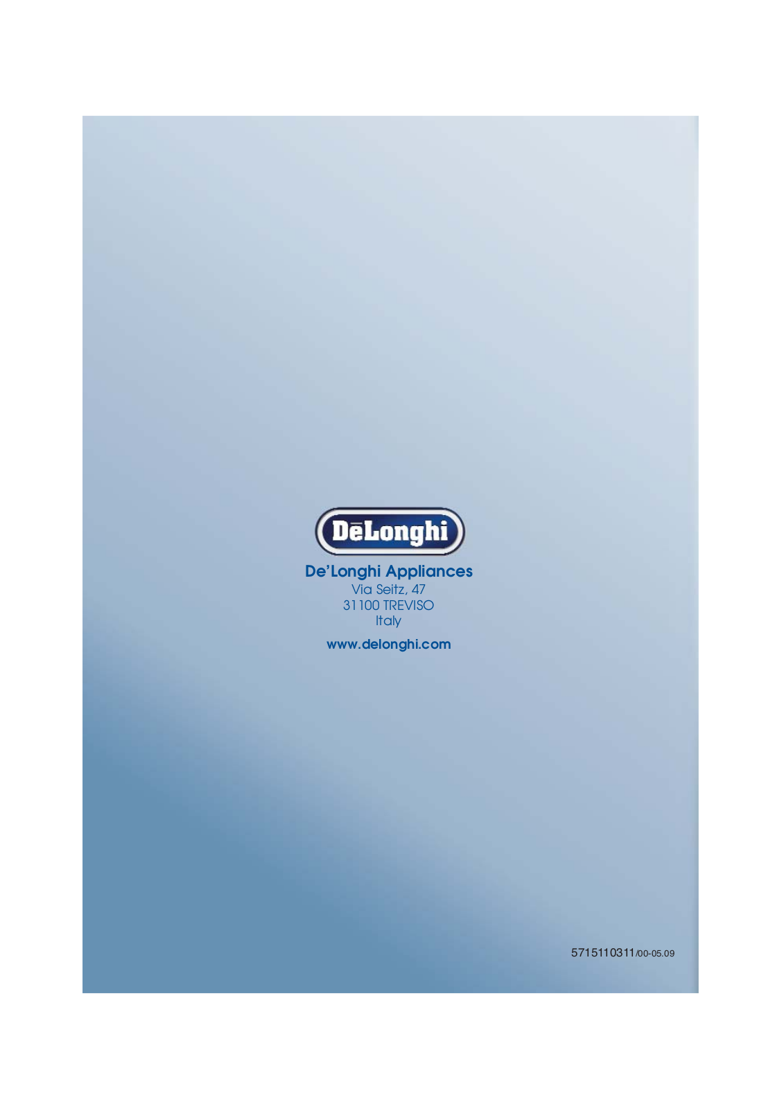 De'Longhi A2-5715110311 Owner's Manual