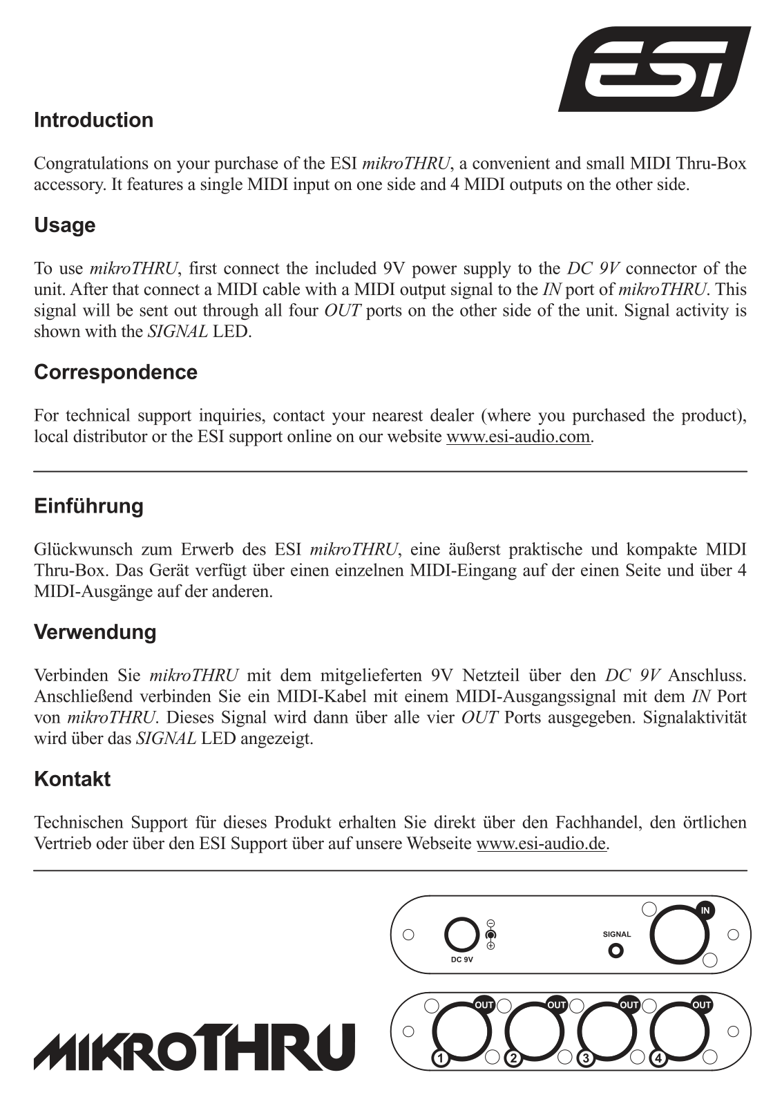 ESI mikroTHRU Quickstart Guide - ManualMachine.com