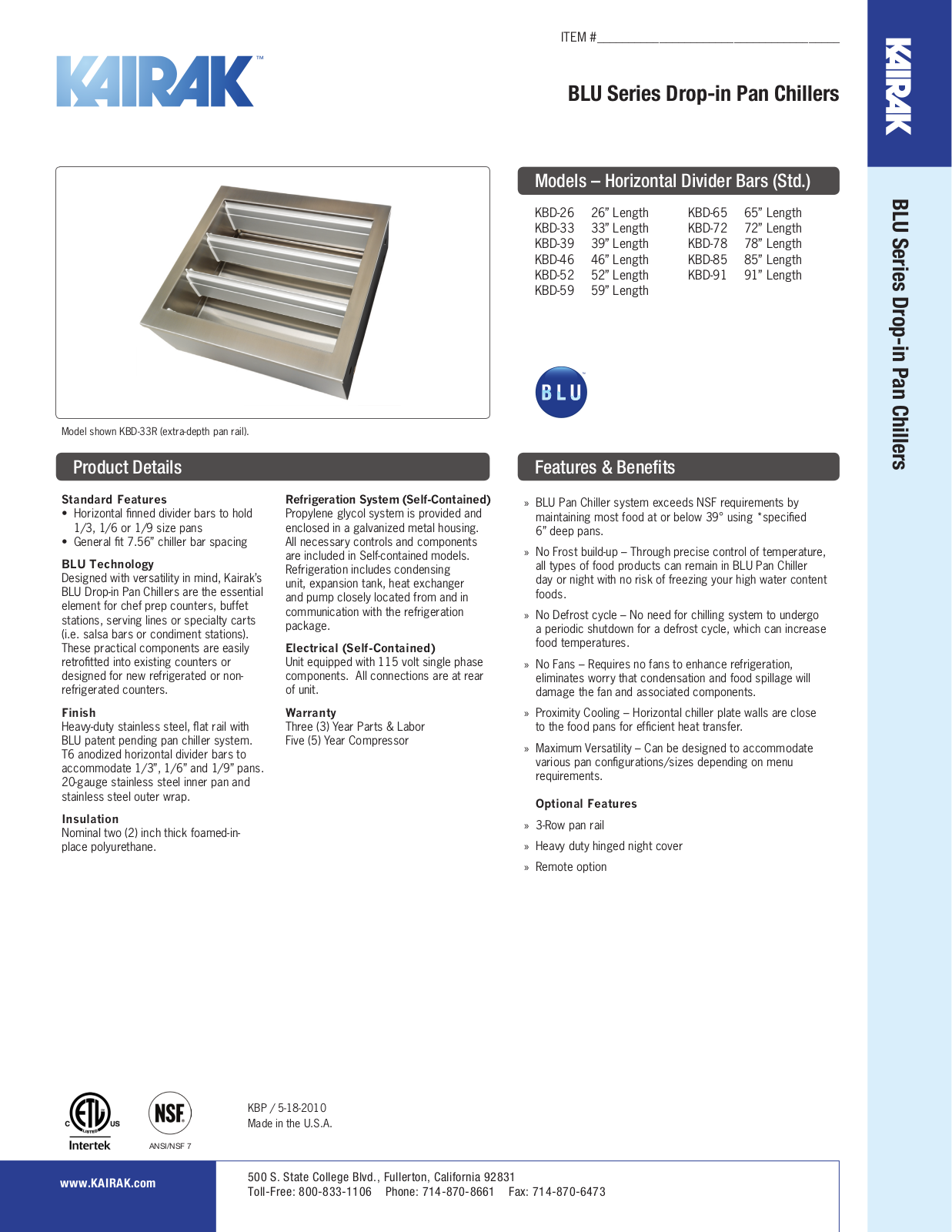 Kairak KBD-26 User Manual