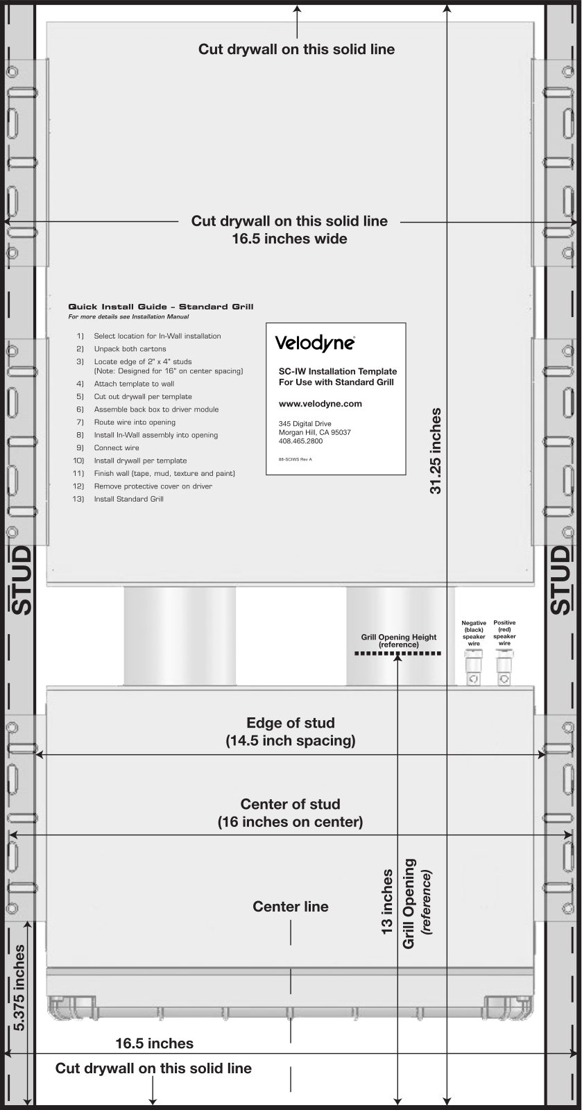 Velodyne Acoustics SCIW Owners manual